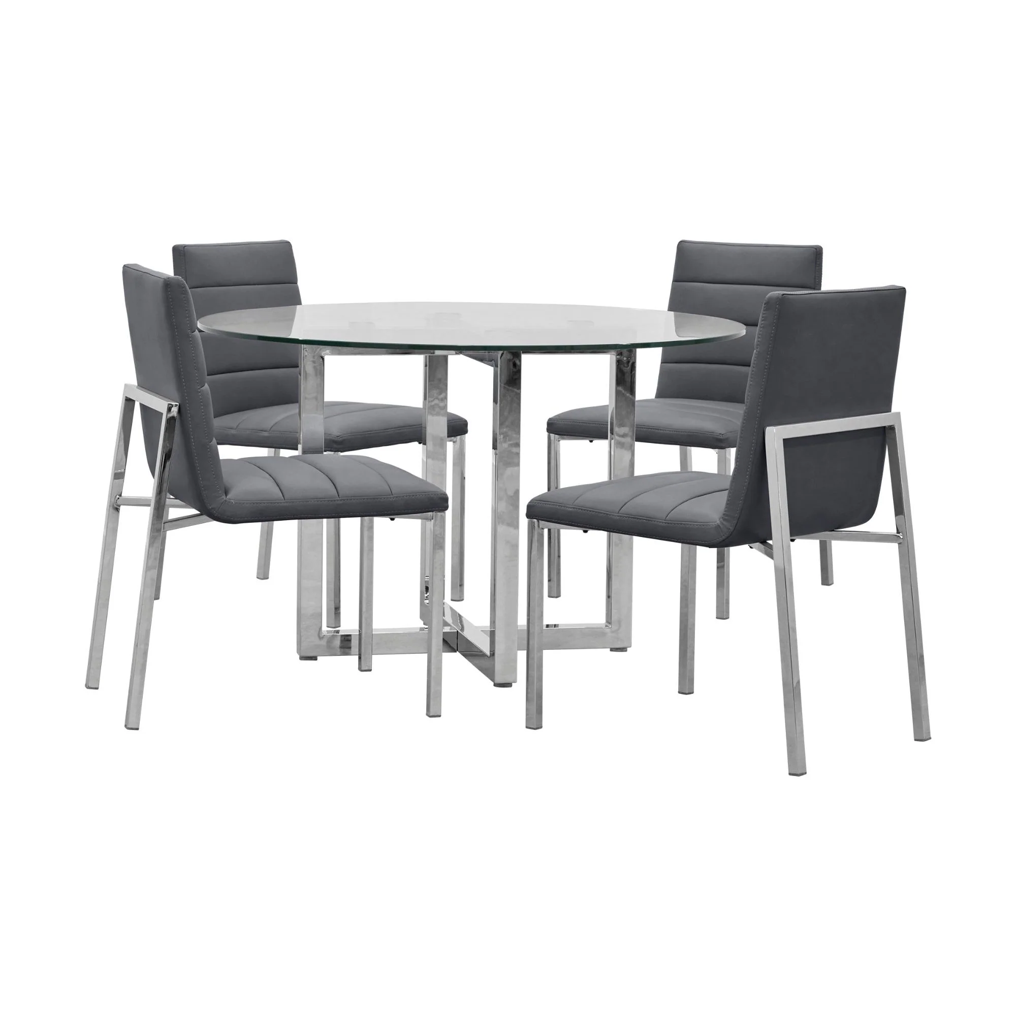 Amalfi Metal Back Chair in Cobalt Leather (Set of 2) - Image 4
