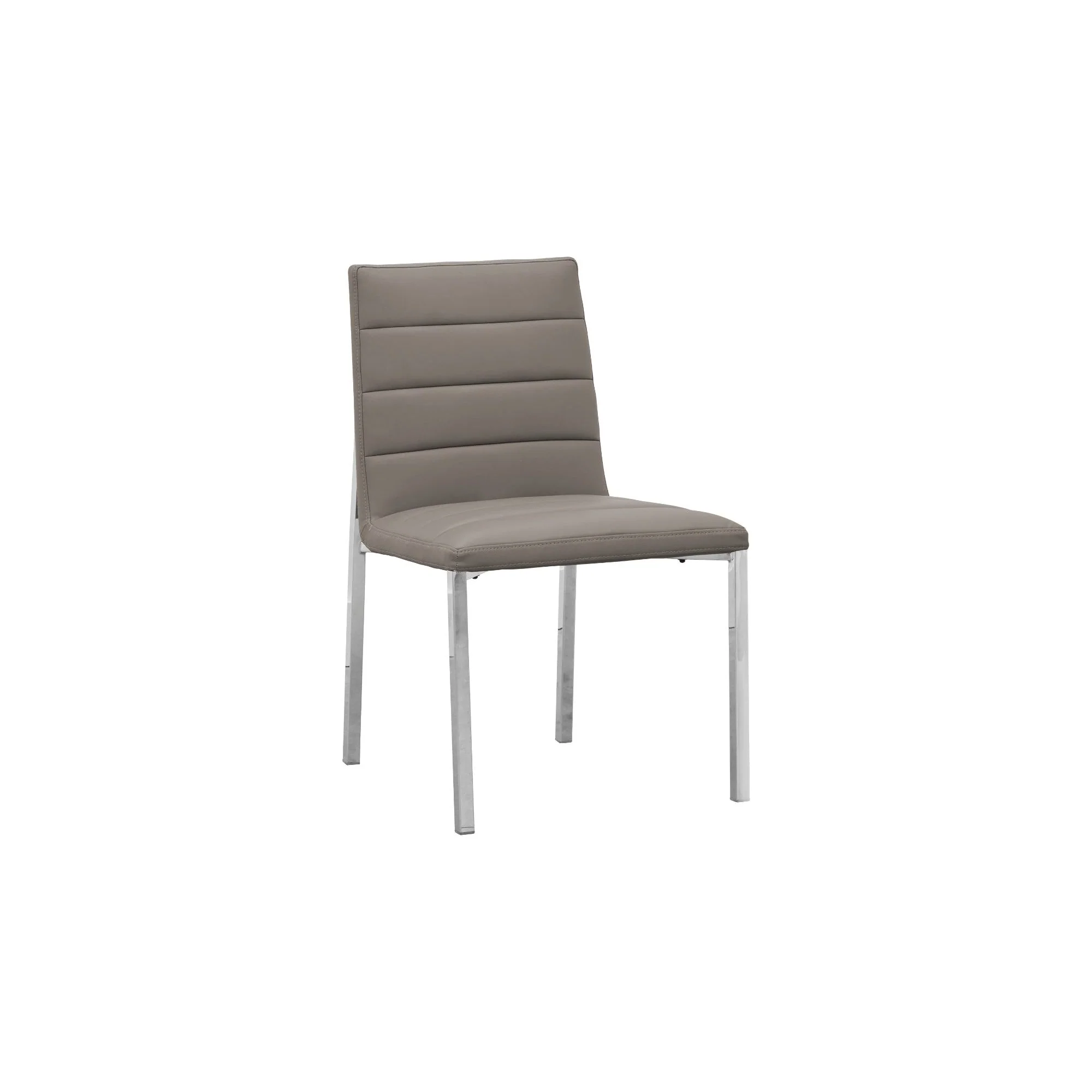Amalfi Metal Back Chair in Taupe Leather (Set of 2) - Image 3