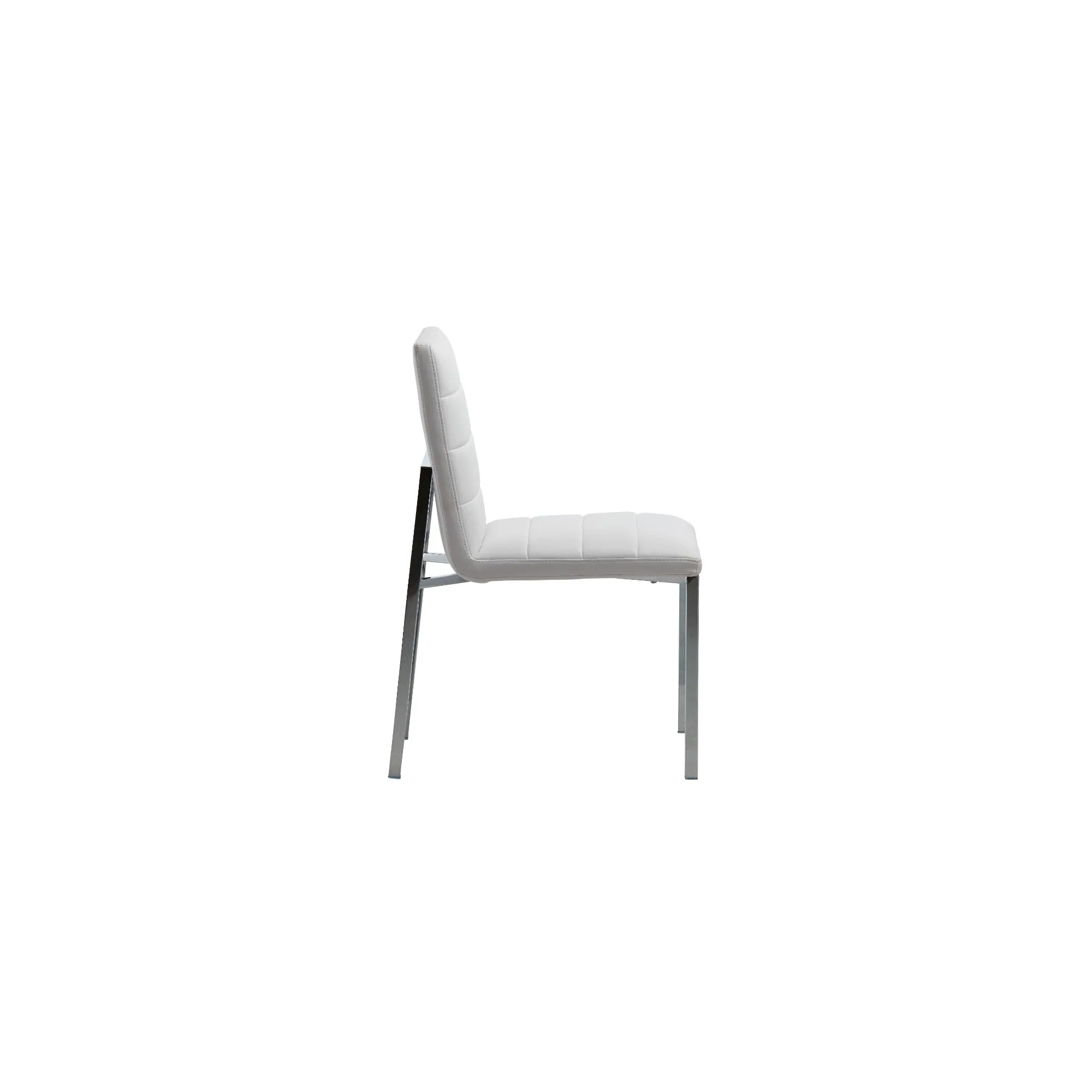 Amalfi Metal Back Chair in White Leather (Set of 2) - Image 3