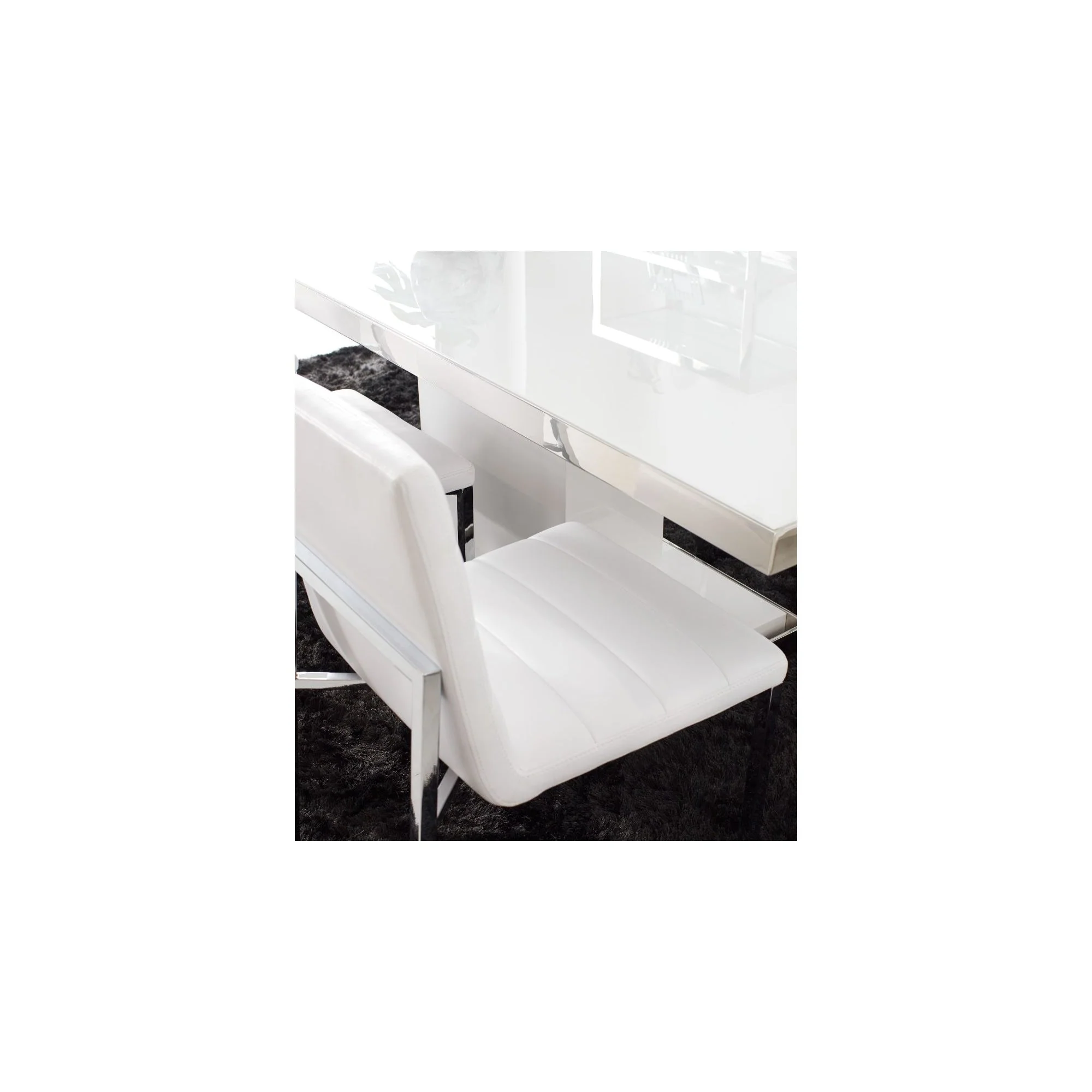 Amalfi Metal Back Chair in White Leather (Set of 2) - Image 4