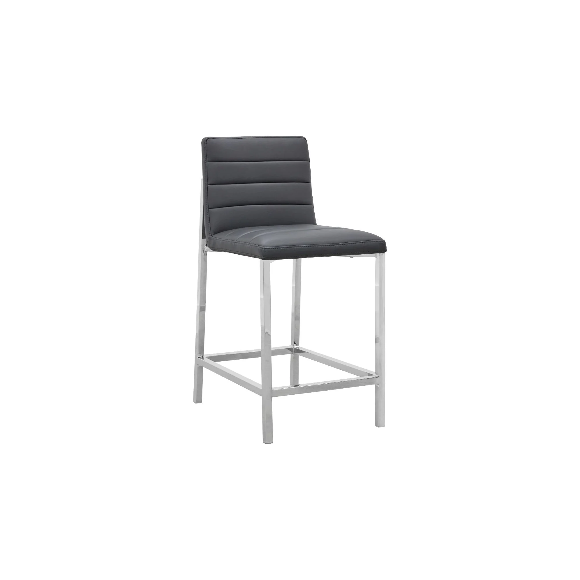 Amalfi Metal Back Counter Stool in Cobalt Leather (Set of 2) - Image 3