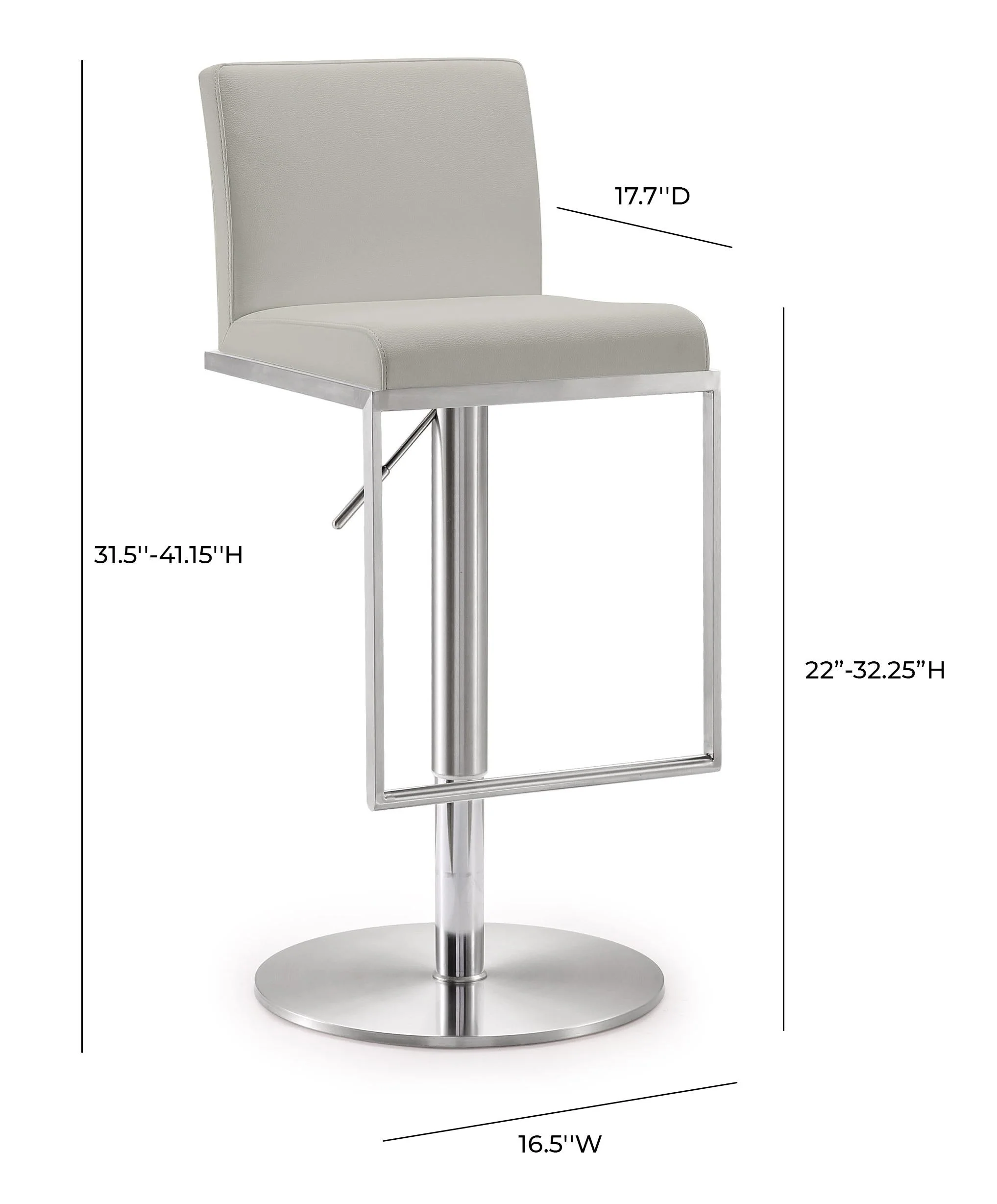 Amalfi Performance Vegan Leather Adjustable Stool - Image 9