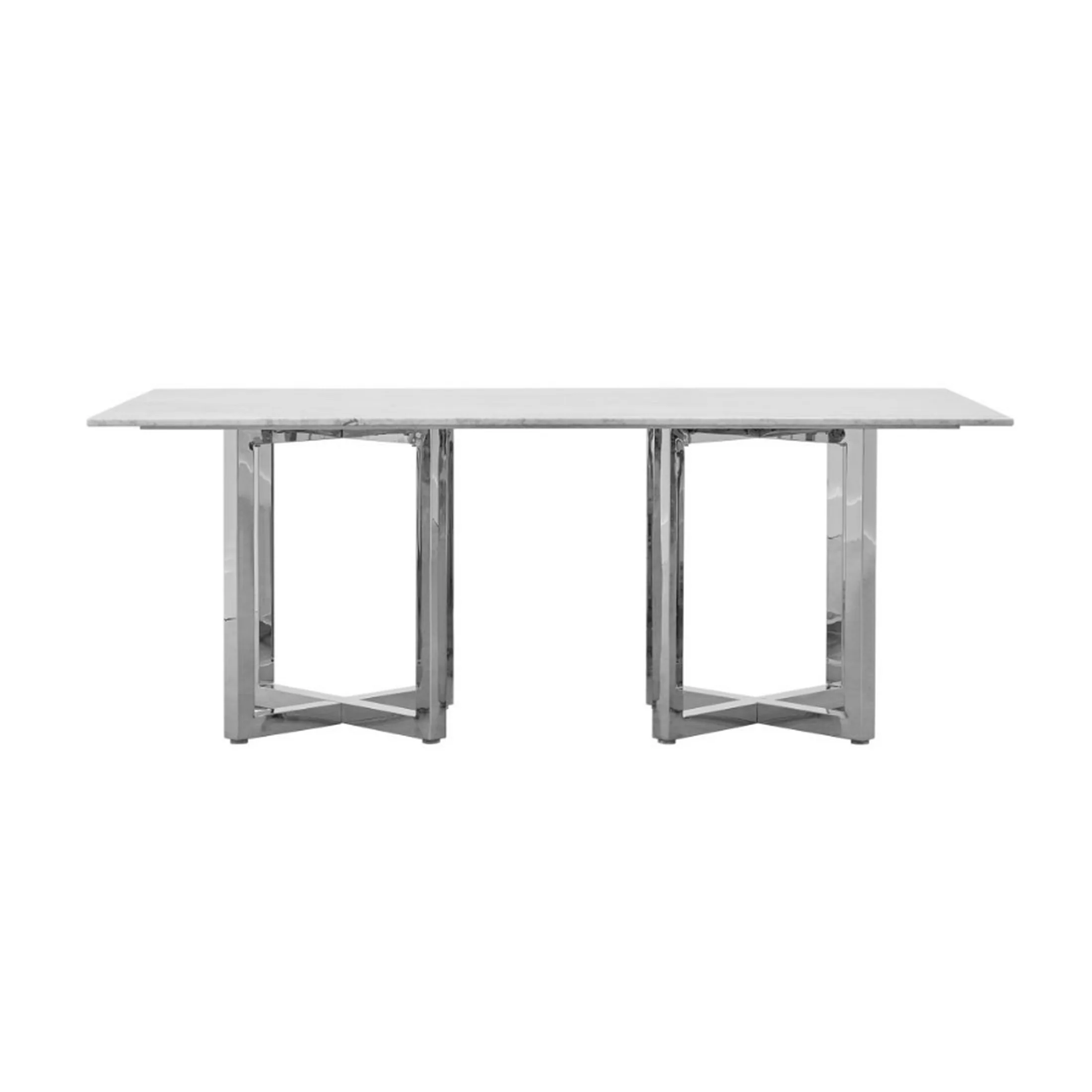 Amalfi Rectangular Carrara Marble Top Dining Table - Image 3