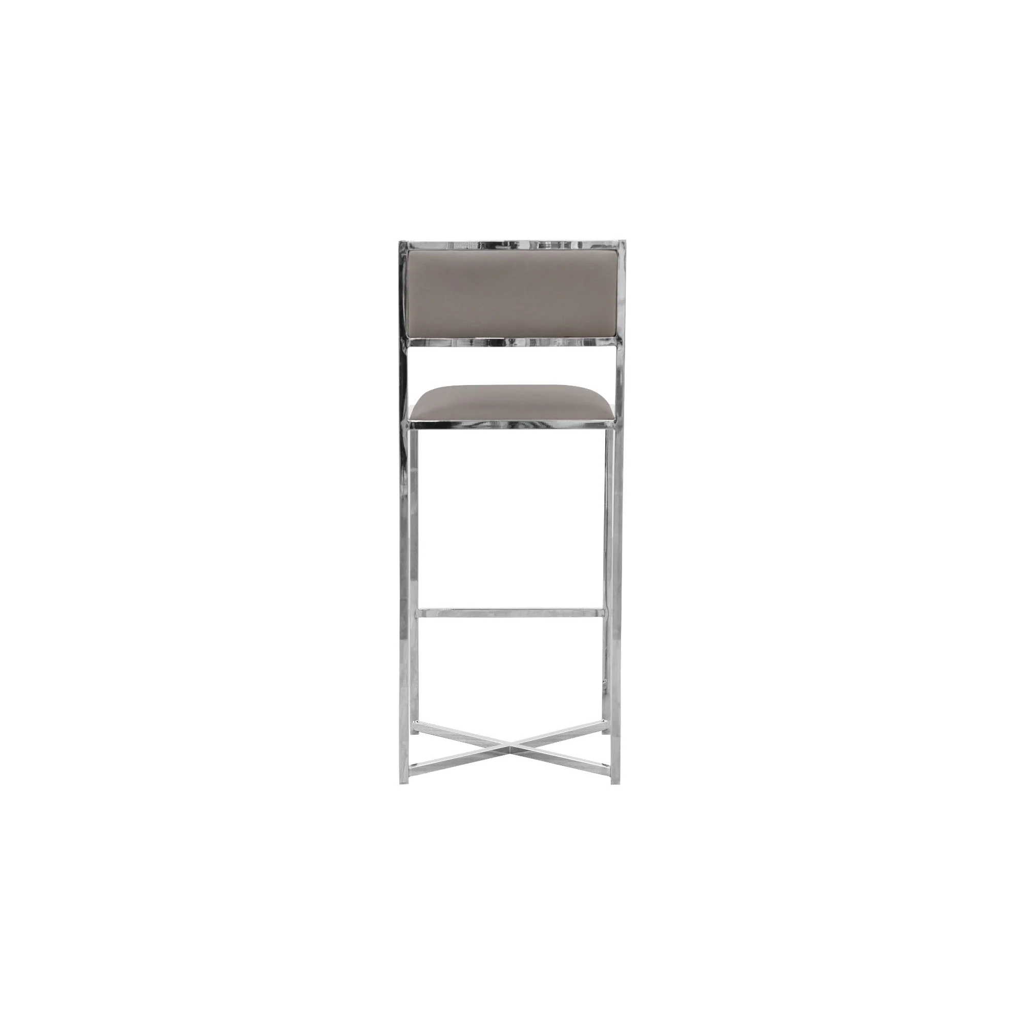 Amalfi X-Base Bar Stool in Taupe Leather (Set of 2) - Image 3