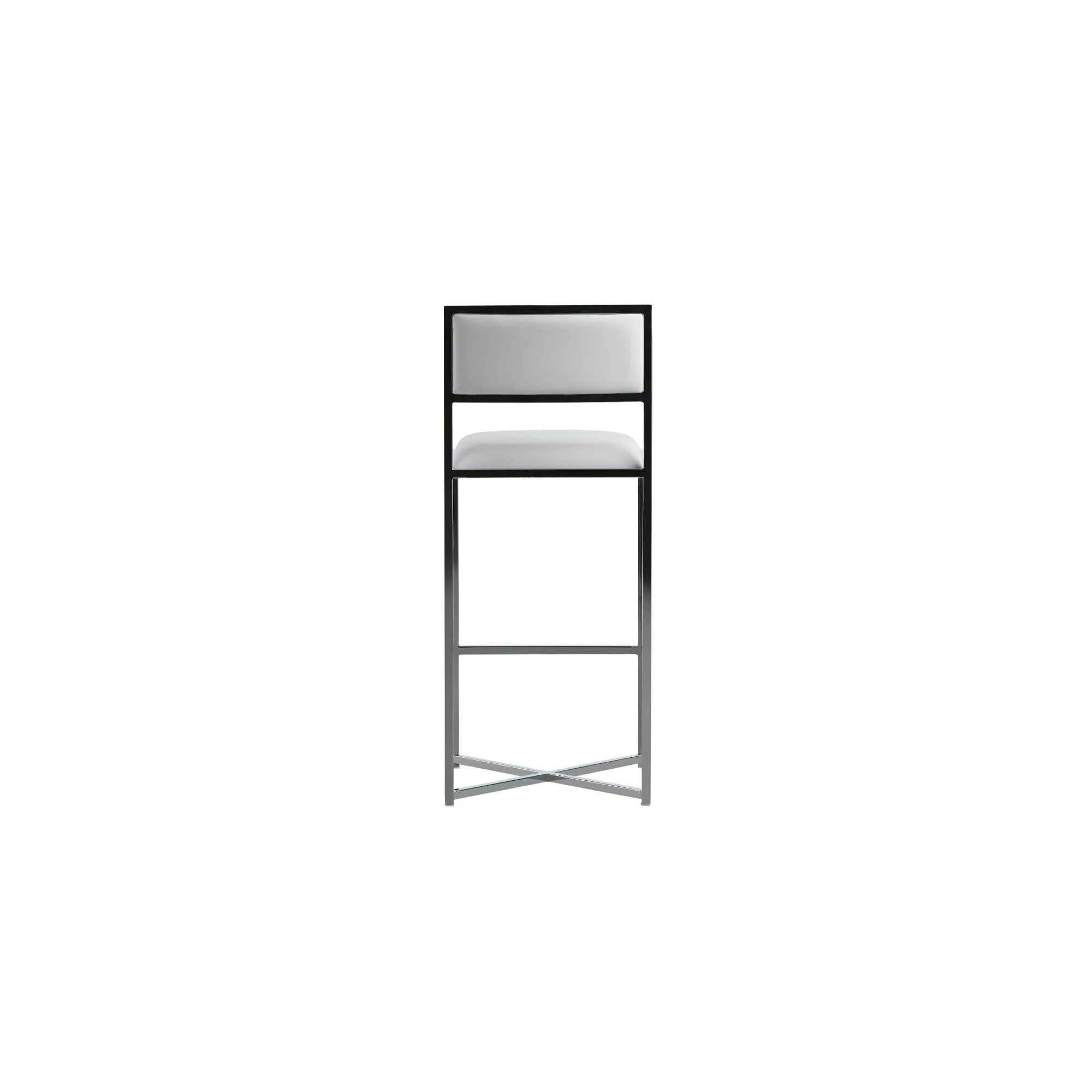 Amalfi X-Base Bar Stool in White Leather (Set of 2) - Image 4