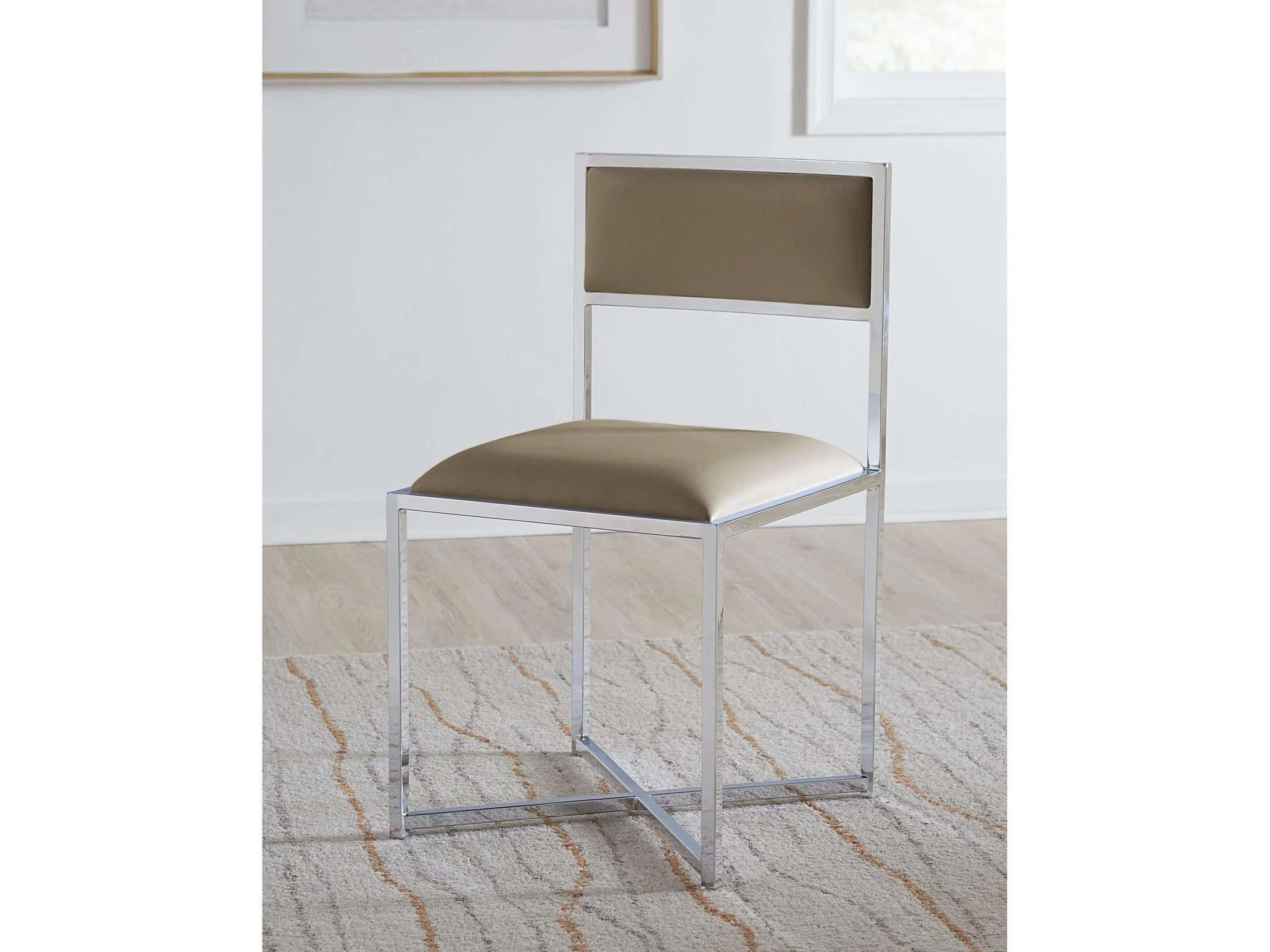 Amalfi X-Base Chair in Taupe Leather (Set of 2)
