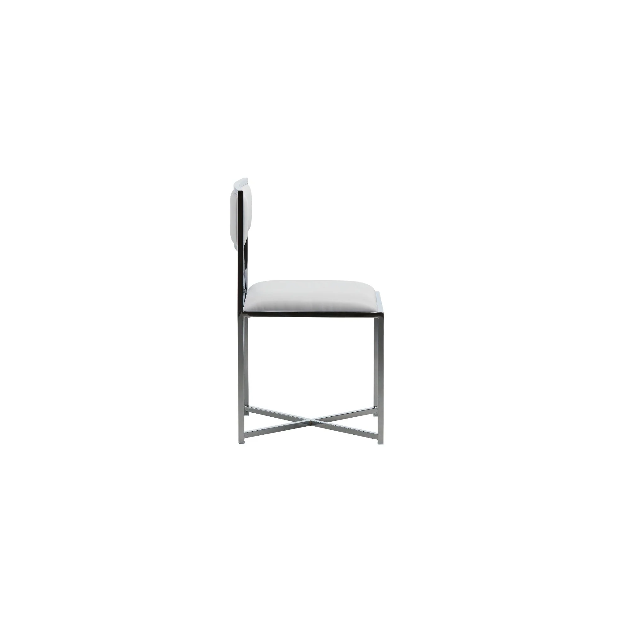 Amalfi X-Base Chair in White Leather (Set of 2) - Image 4
