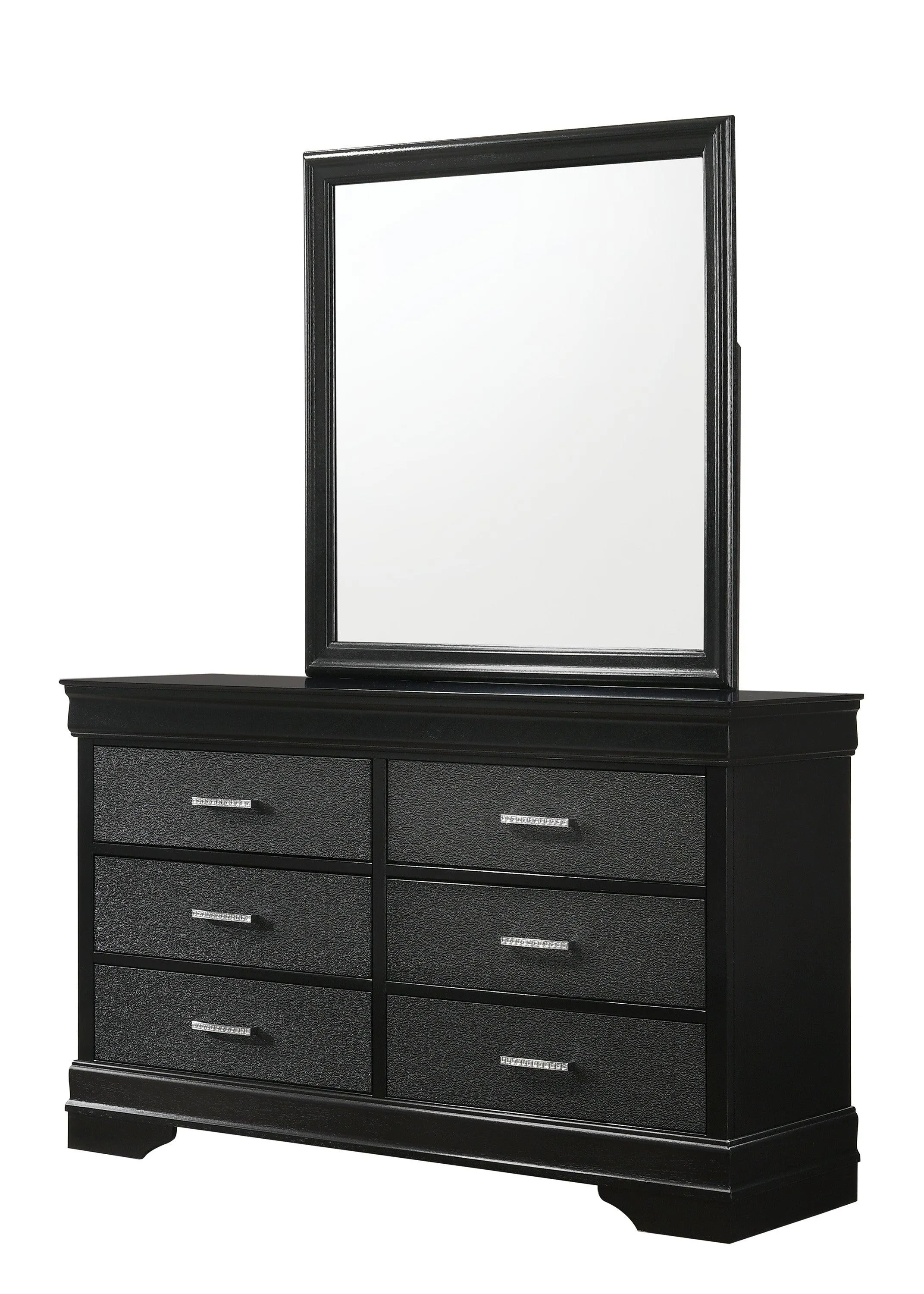 Amalia Black Upholstered Panel Bedroom Set - Image 4