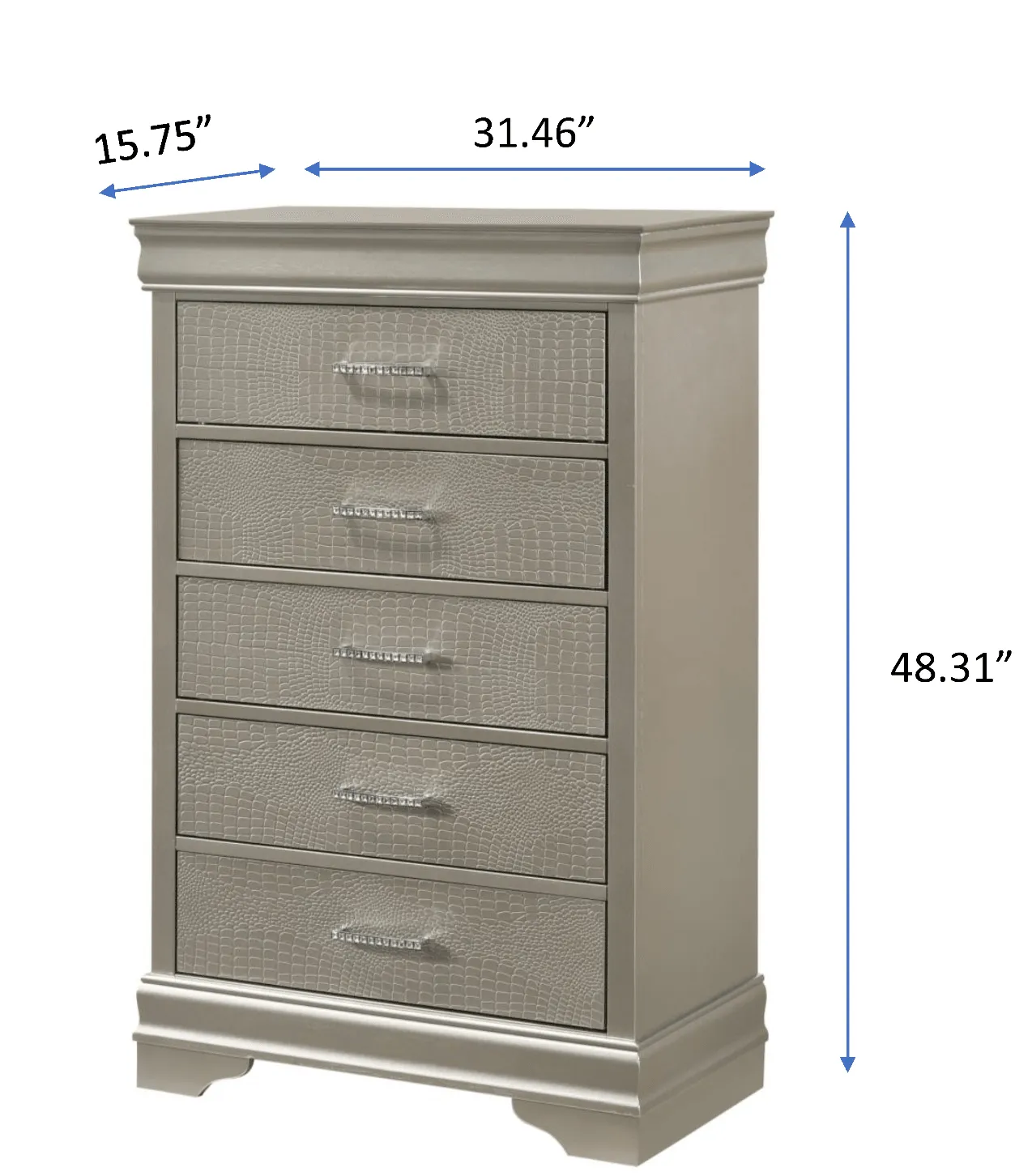 Amalia Champagne Silver Chest - Image 3