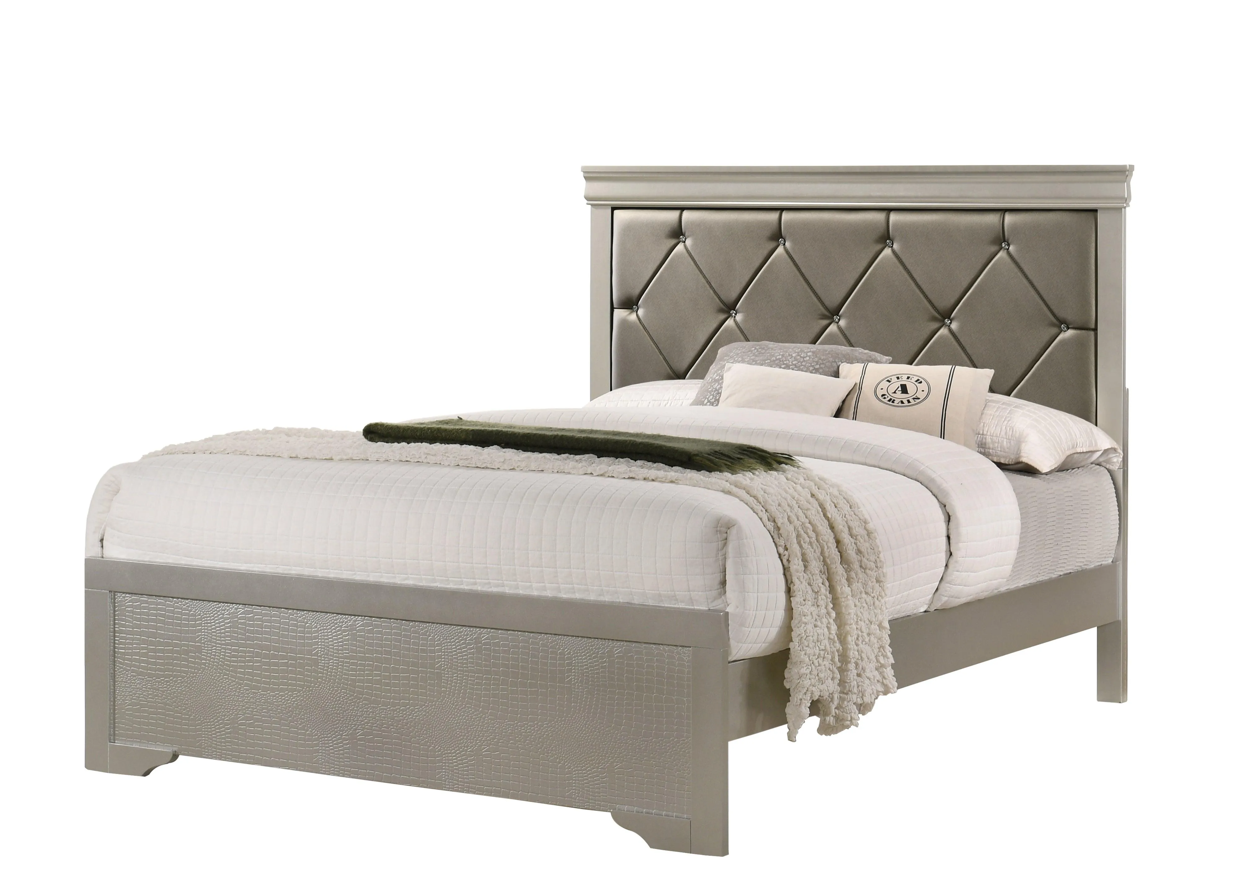 Amalia Champagne Silver Panel Youth Bedroom Set - Image 2