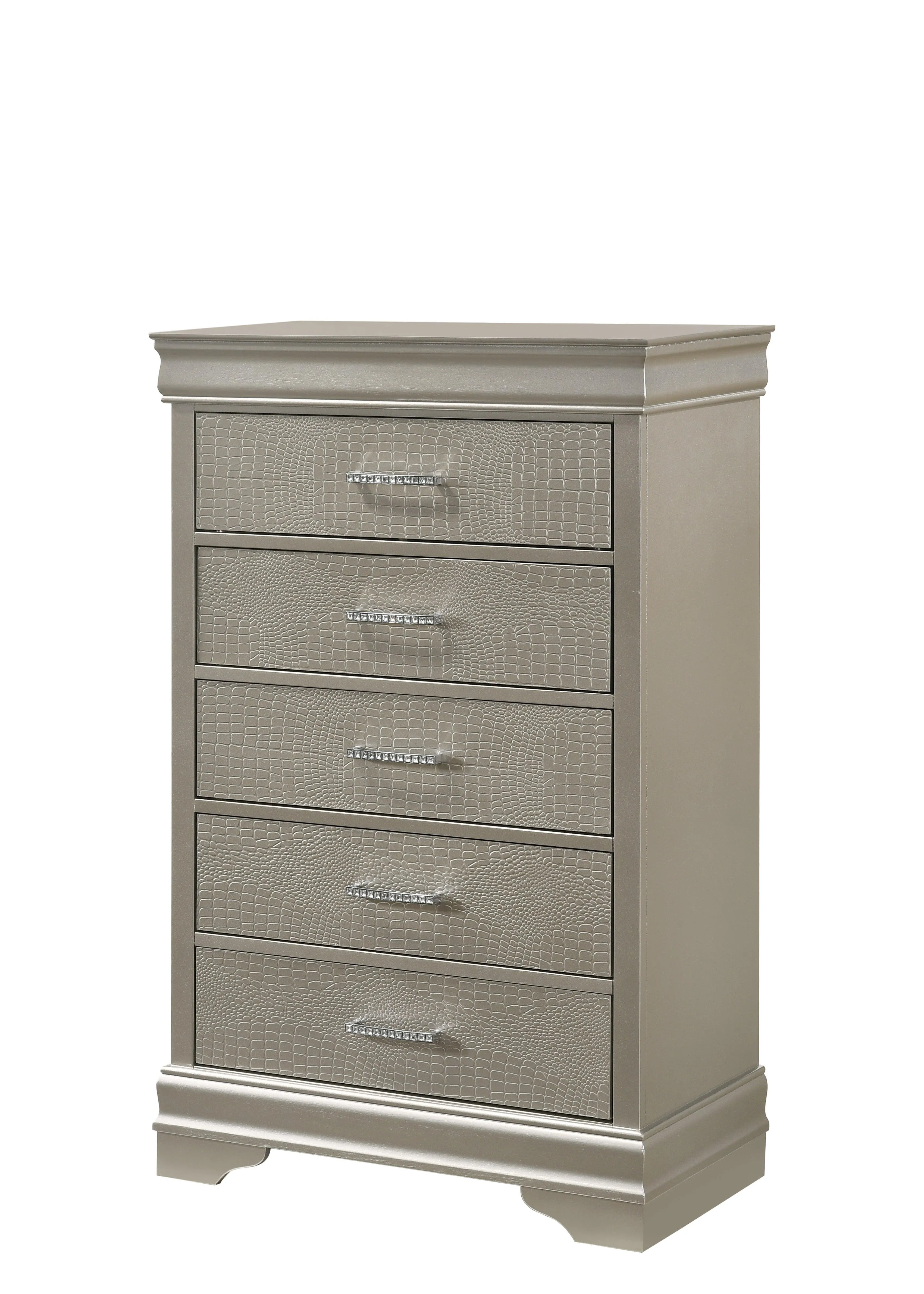 Amalia Champagne Silver Panel Youth Bedroom Set - Image 5