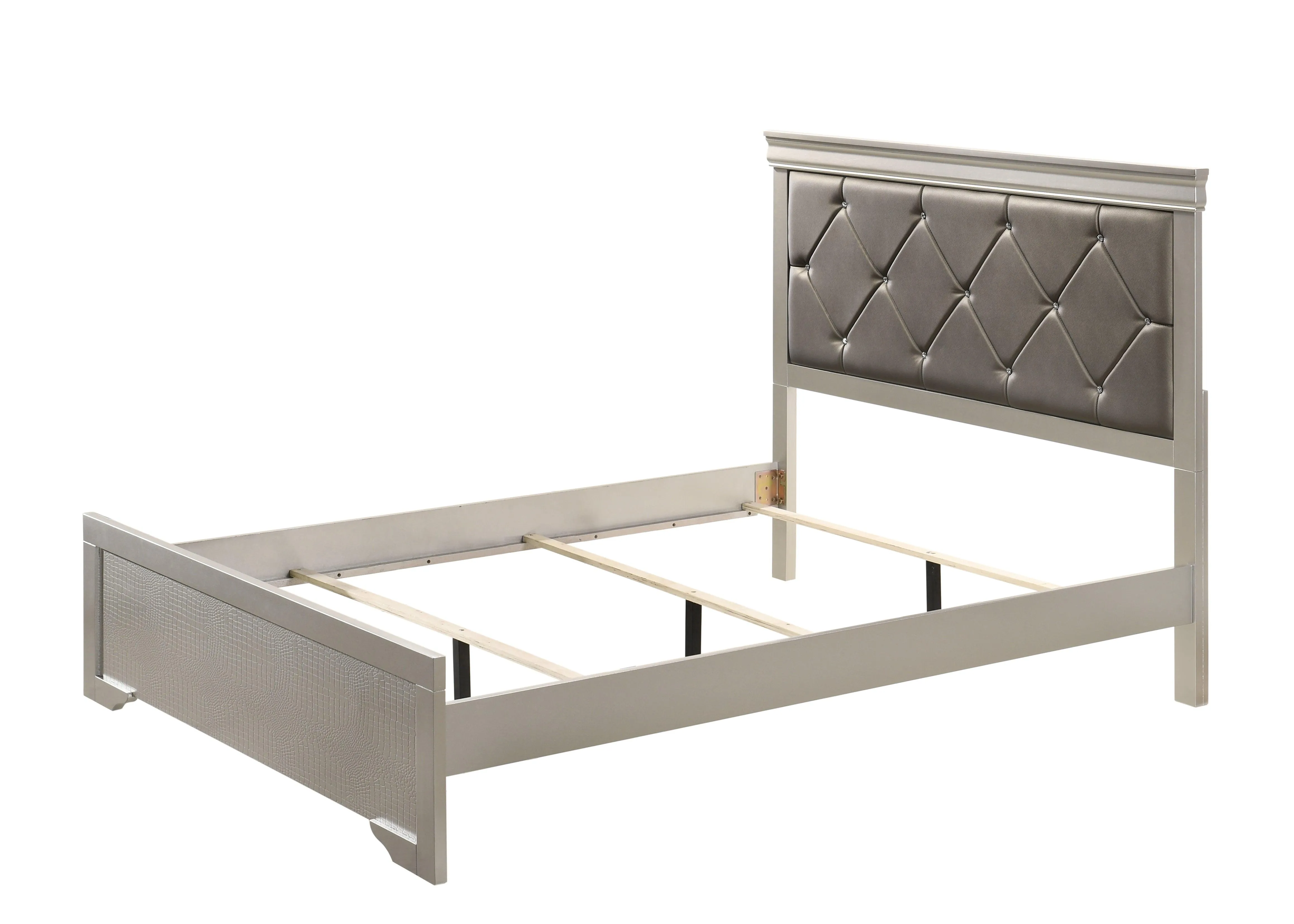 Amalia Champagne Silver Twin Panel Bed - Image 3