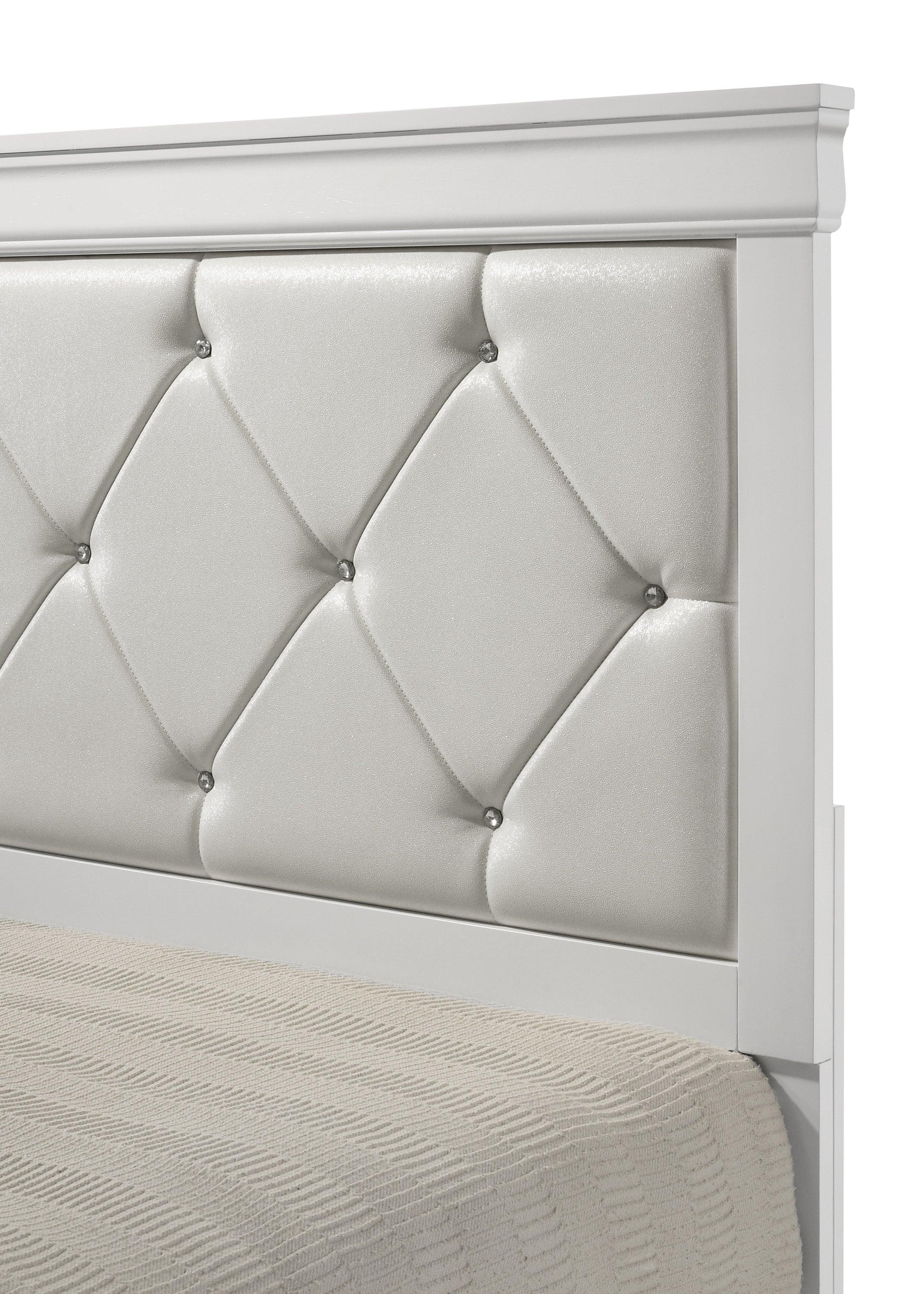 Amalia White King Panel Bed - Image 2