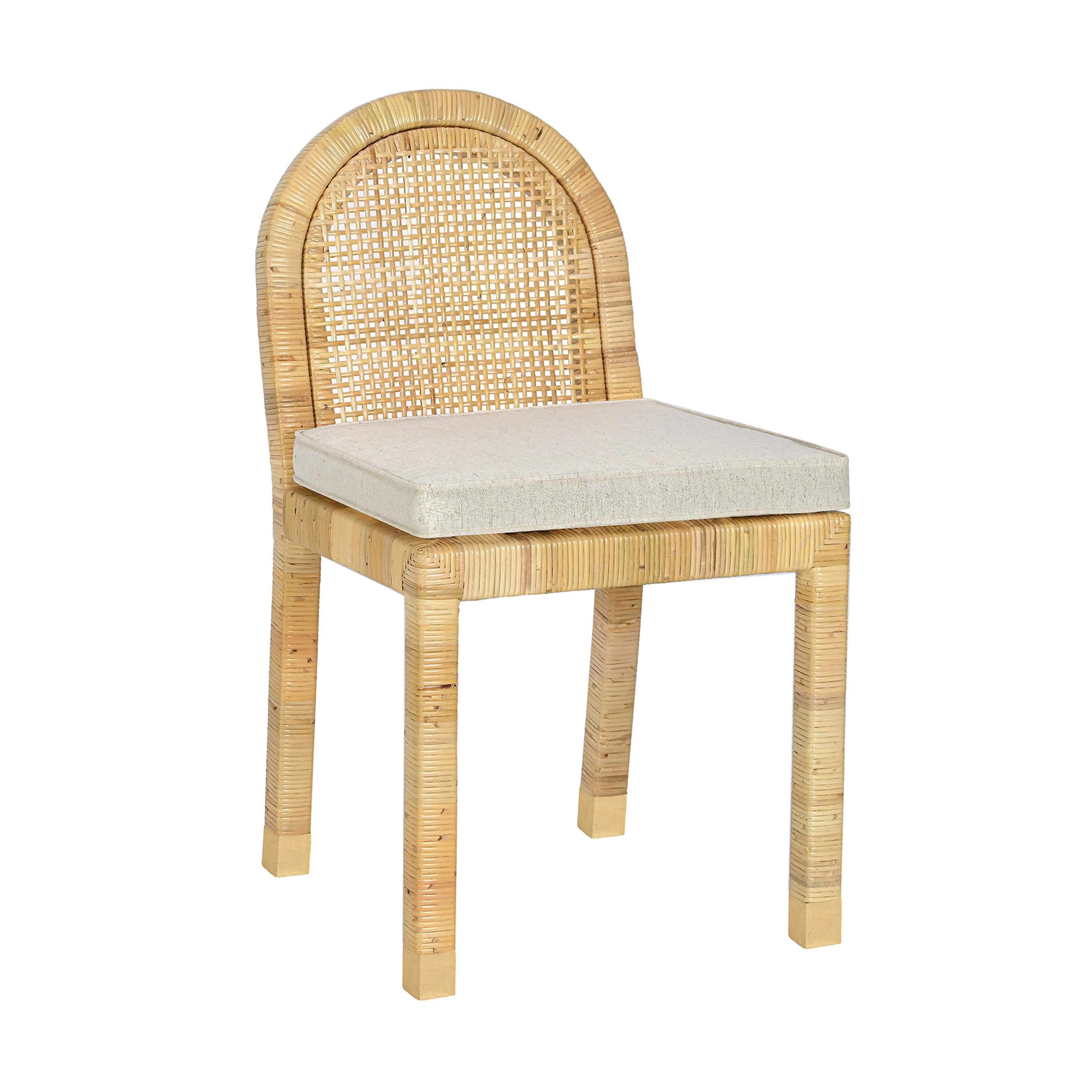 Amara Cream Linen Arched Dining Chair - Image 10