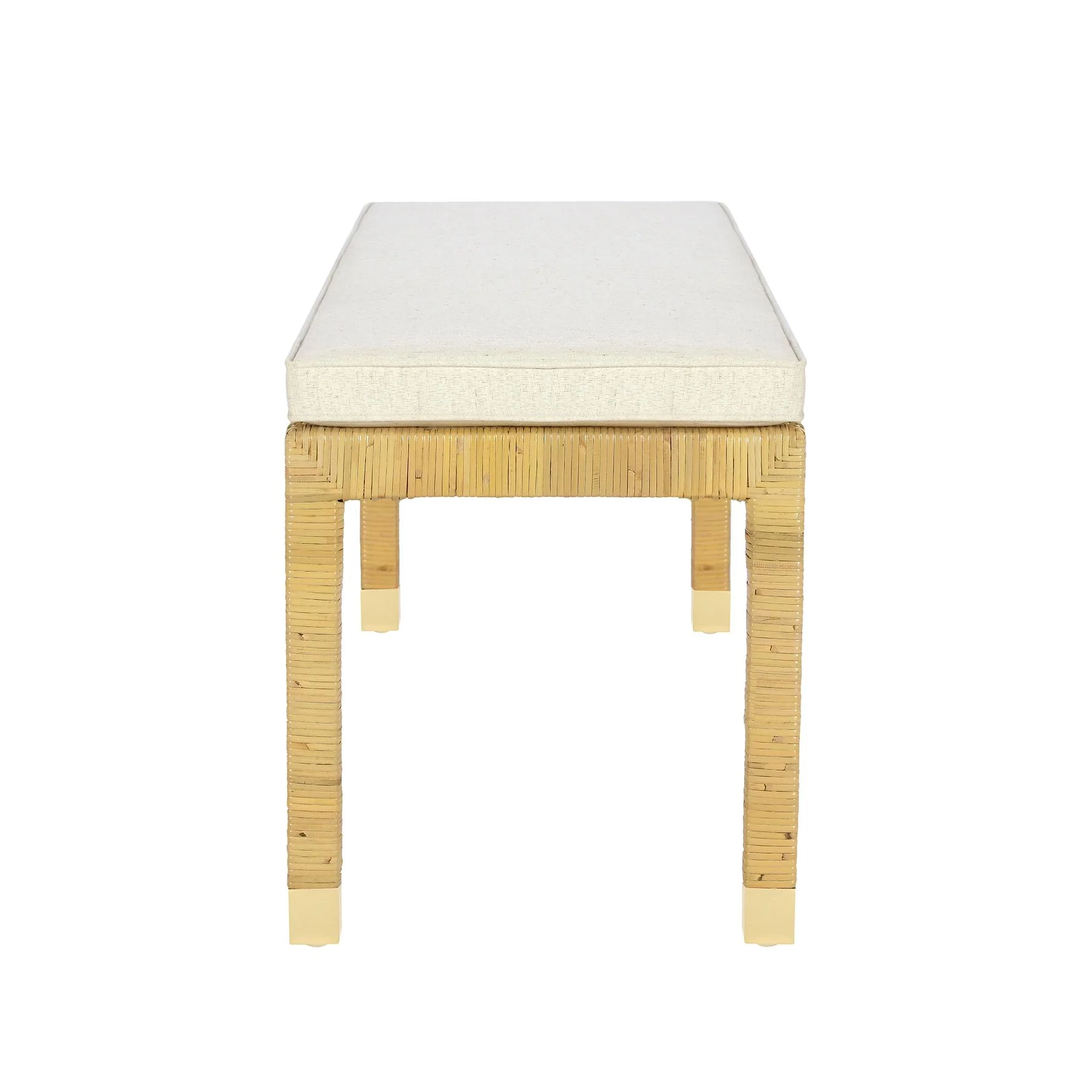 Amara Cream Linen Bench - Image 2
