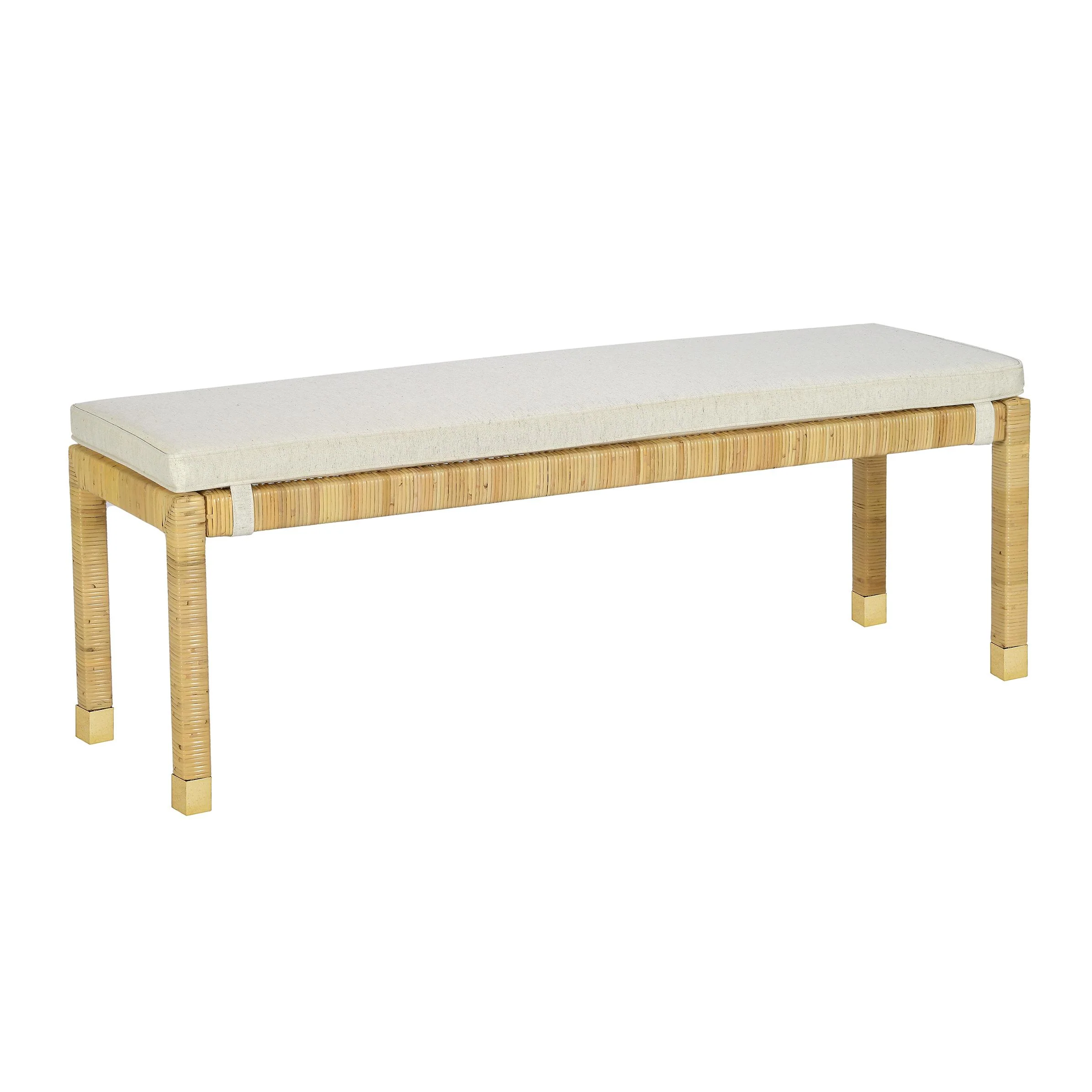 Amara Cream Linen Bench - Image 9