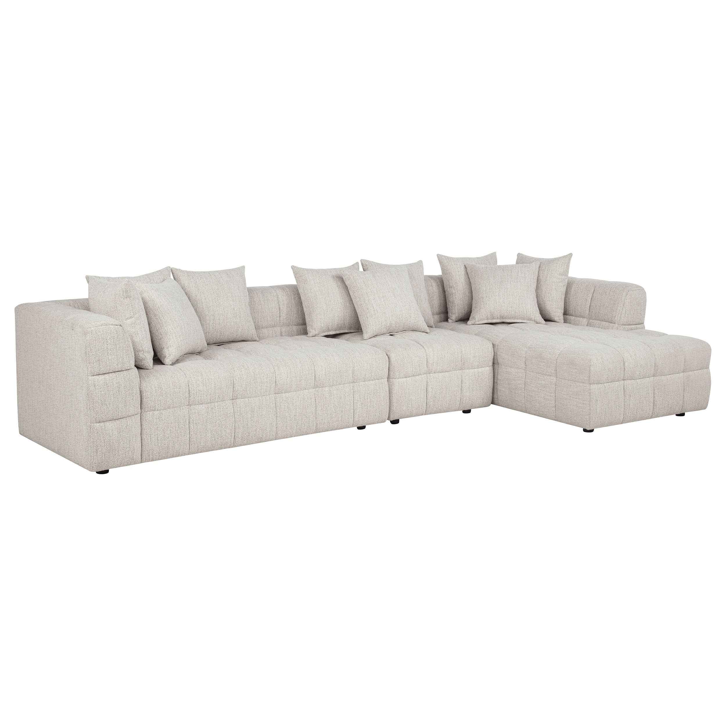 Amara Ivory 3-Piece Upholstered Sectional Sofa - Image 2