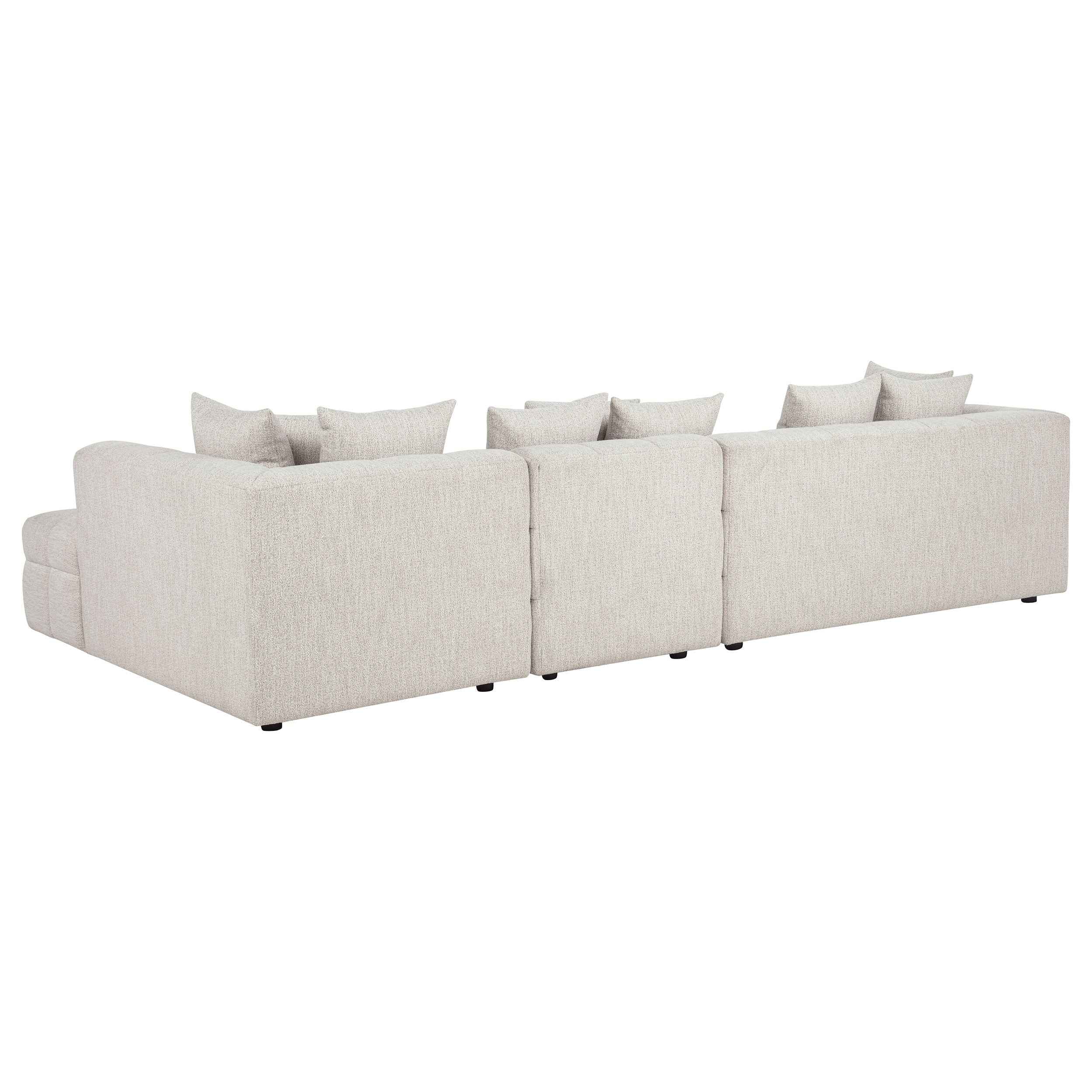 Amara Ivory 3-Piece Upholstered Sectional Sofa - Image 4