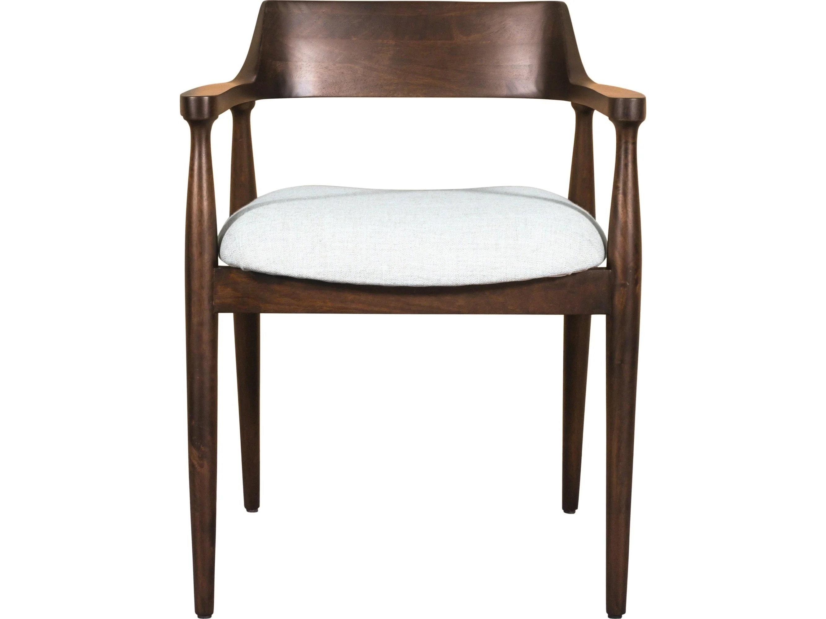 Amaroo Honey Date Solid Mango Linen Upholstered Dining Arm Chair - Image 2