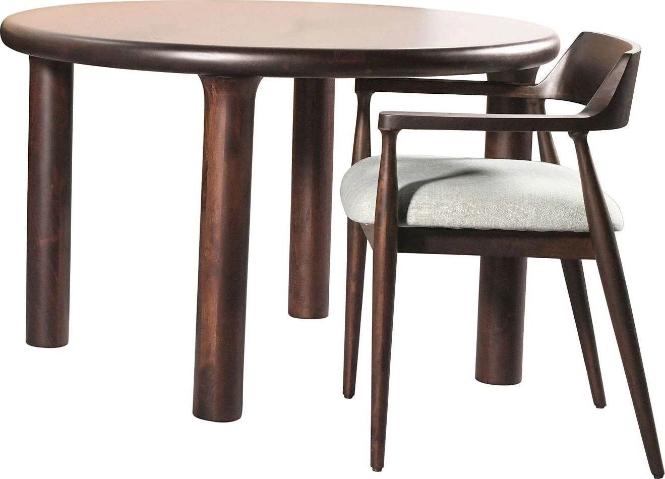 Amaroo Honey Date Solid Mango Linen Upholstered Dining Arm Chair - Image 6