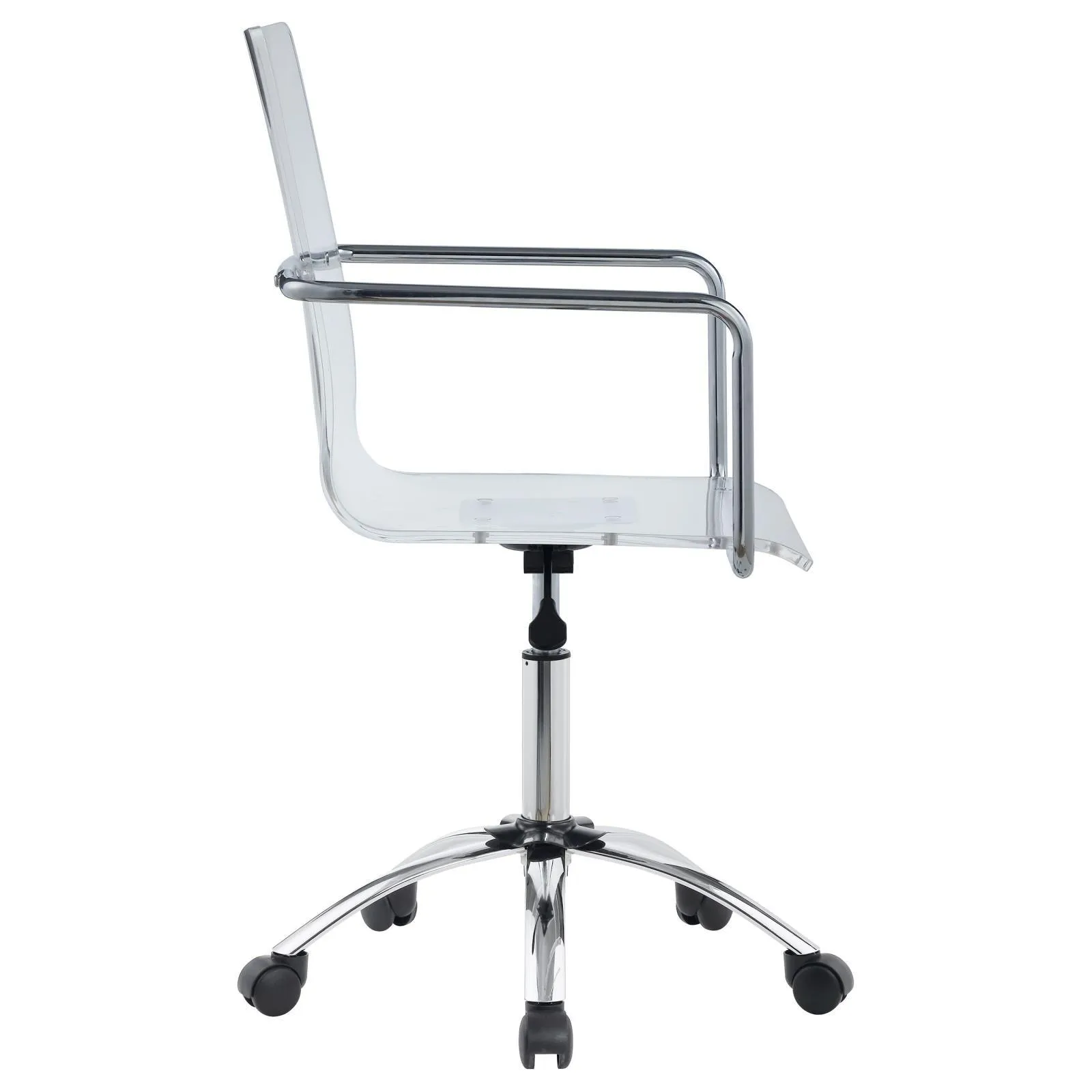 Amaturo Clear/Chrome Office Chair with Casters - Image 6