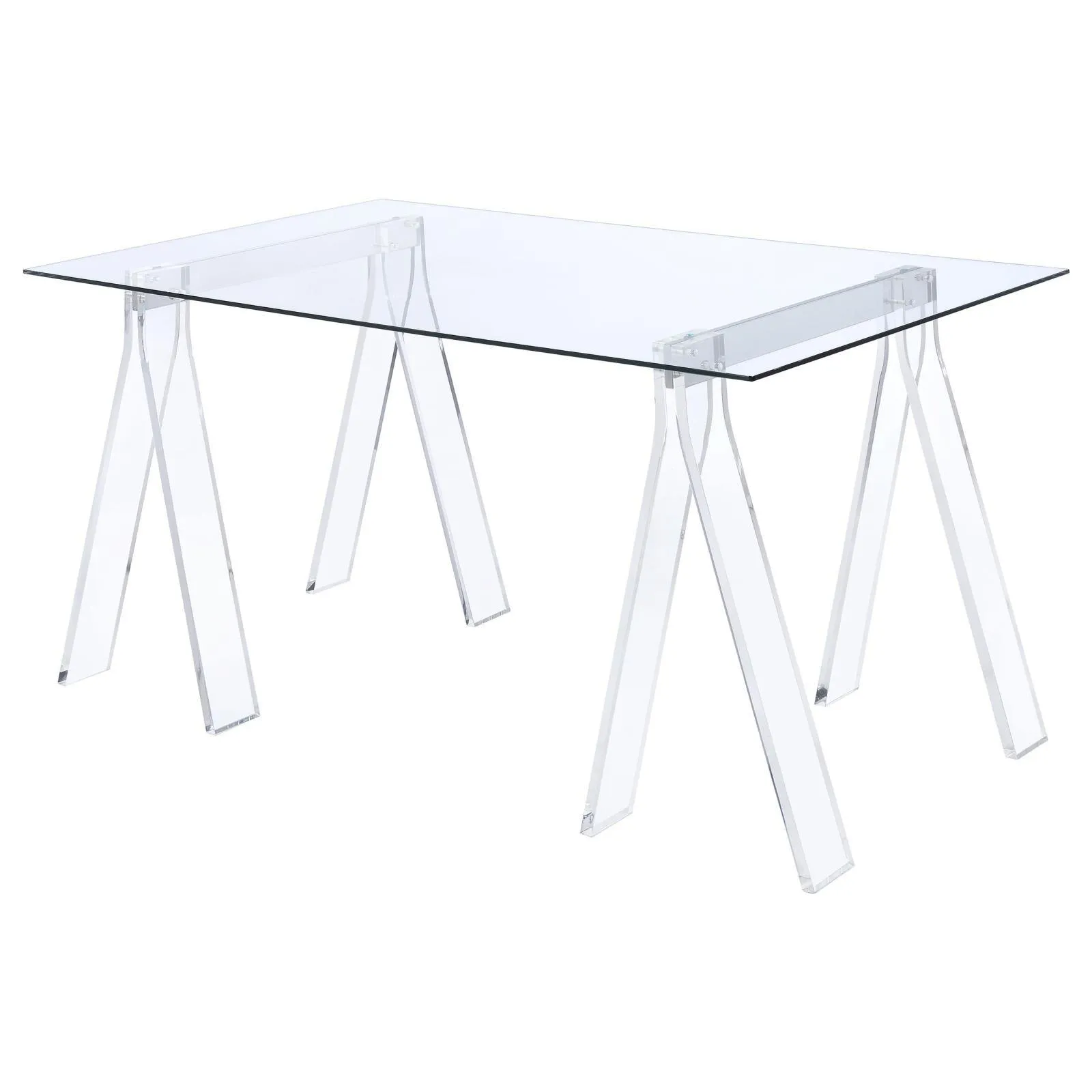 Amaturo Clear Writing Desk with Glass Top - Image 4