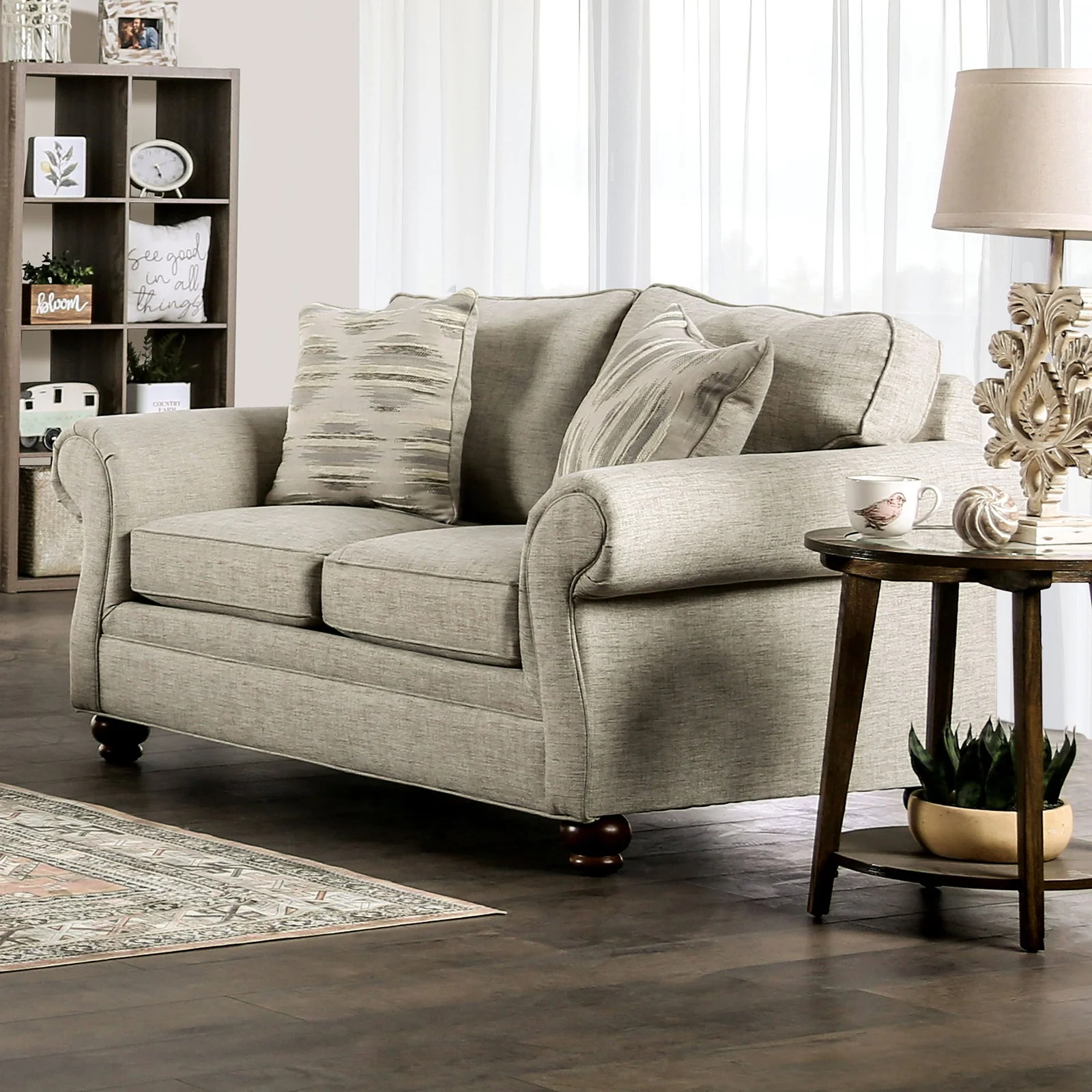 Amaya Cream Sofa & Loveseat - Image 3