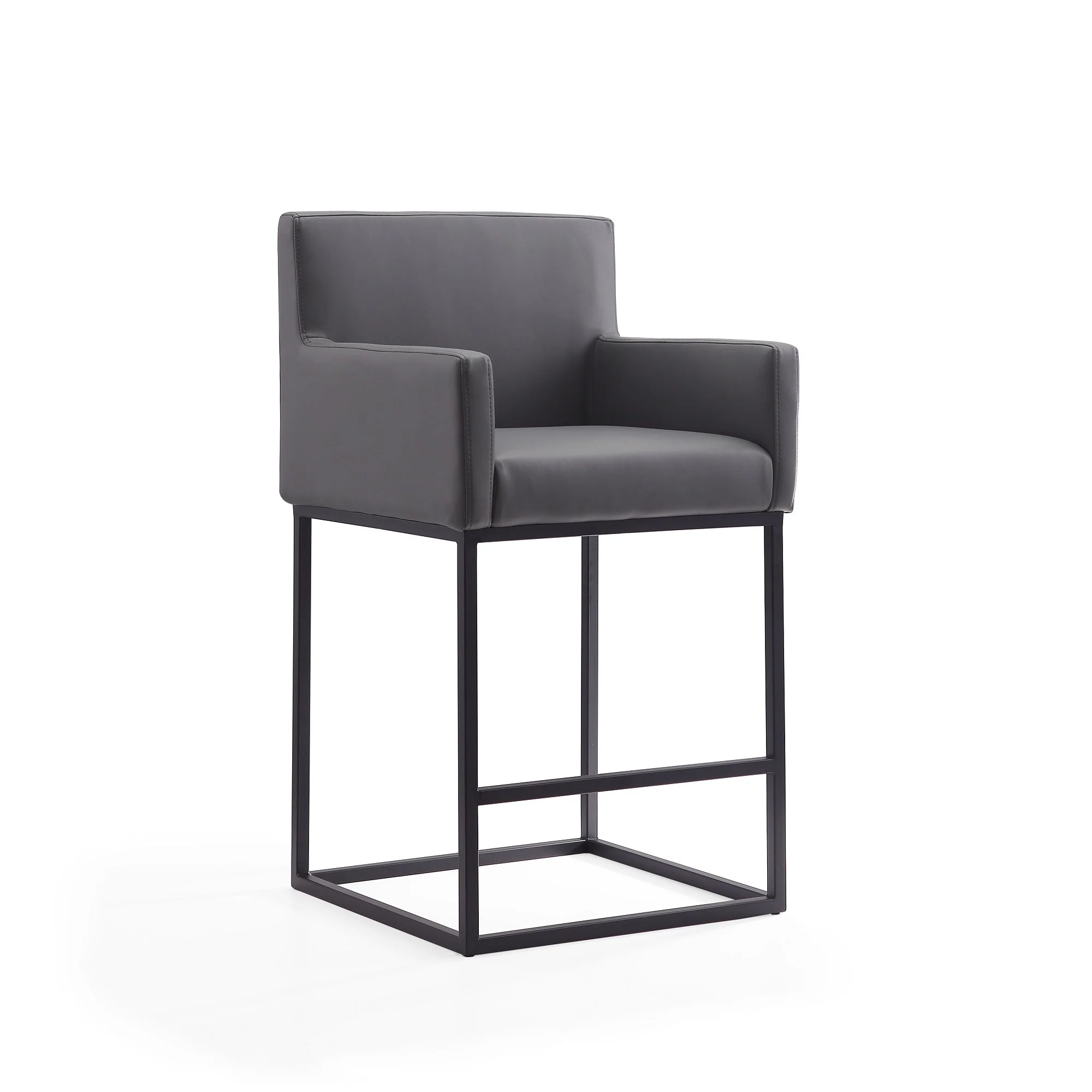 Ambassador Counter Stool in Grey and Black (set of 2) - Image 4