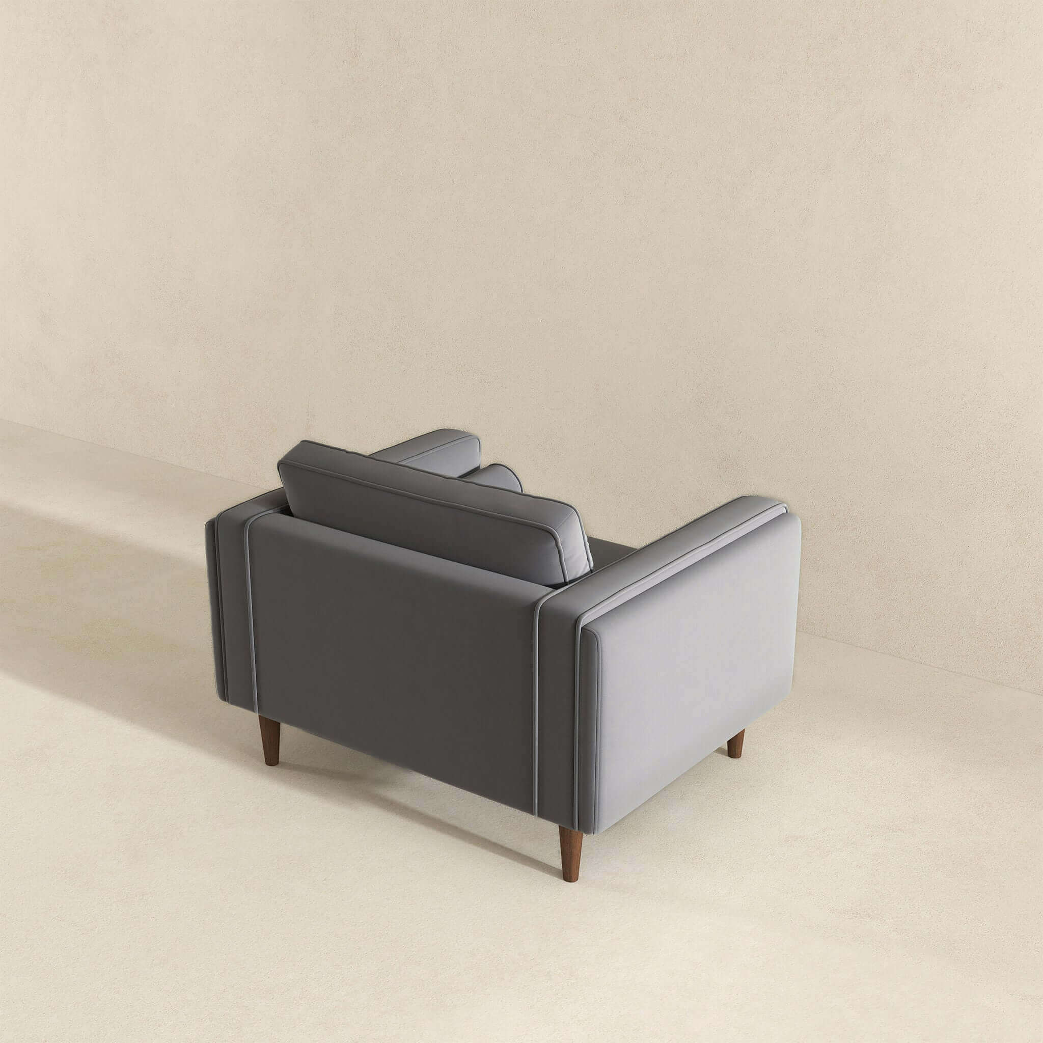 Amber Grey Velvet Lounge Chair - Image 3