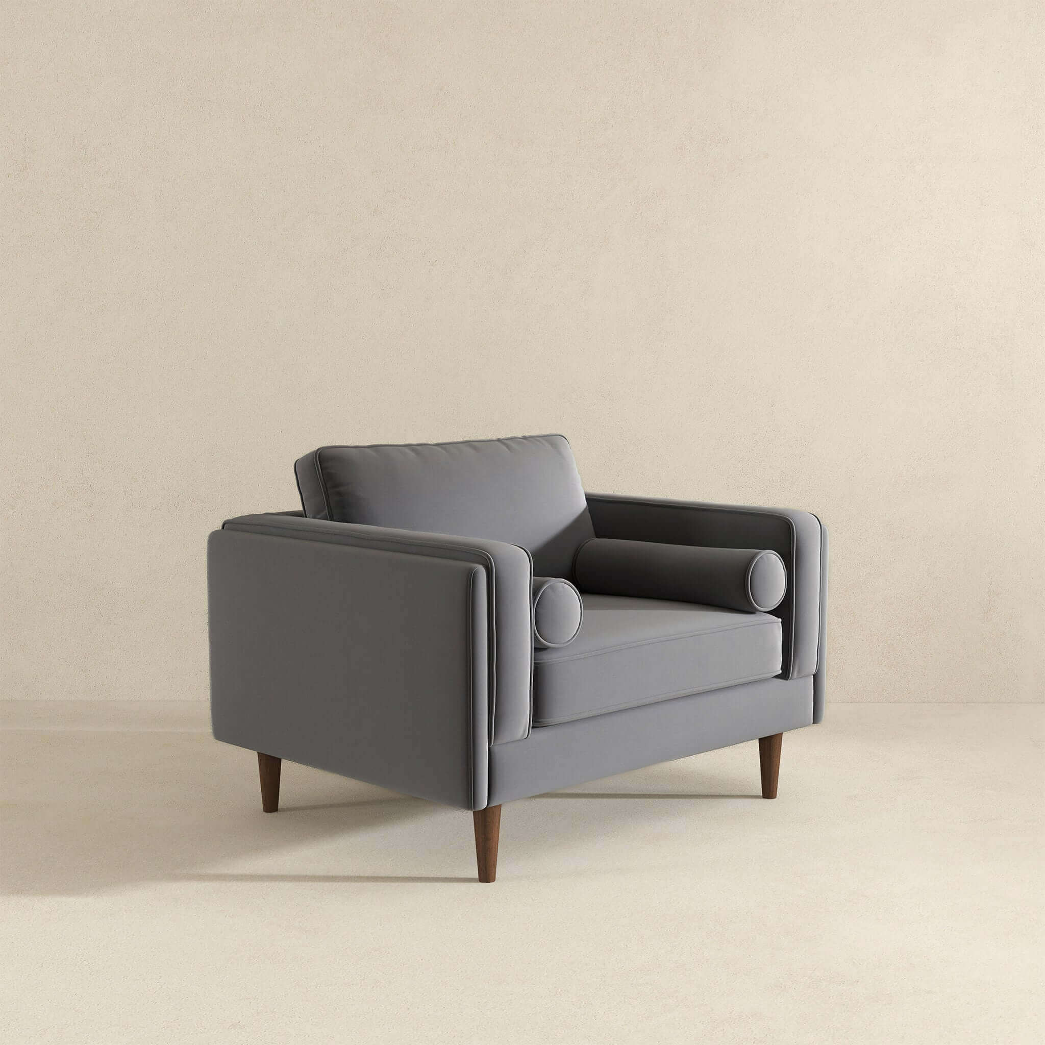 Amber Grey Velvet Lounge Chair - Image 5