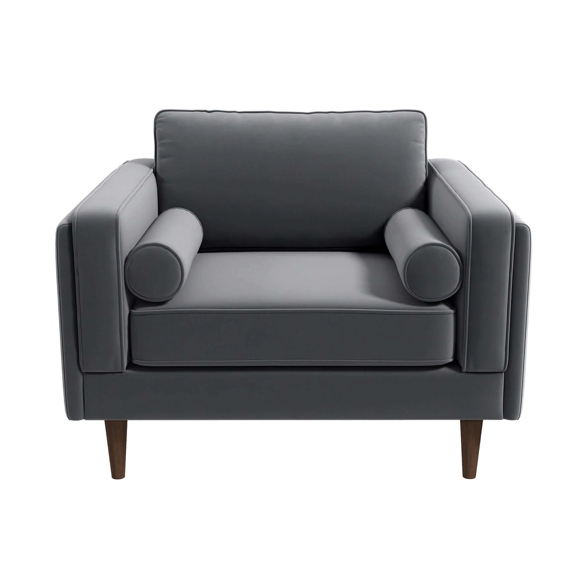 Amber Grey Velvet Lounge Chair - Image 7