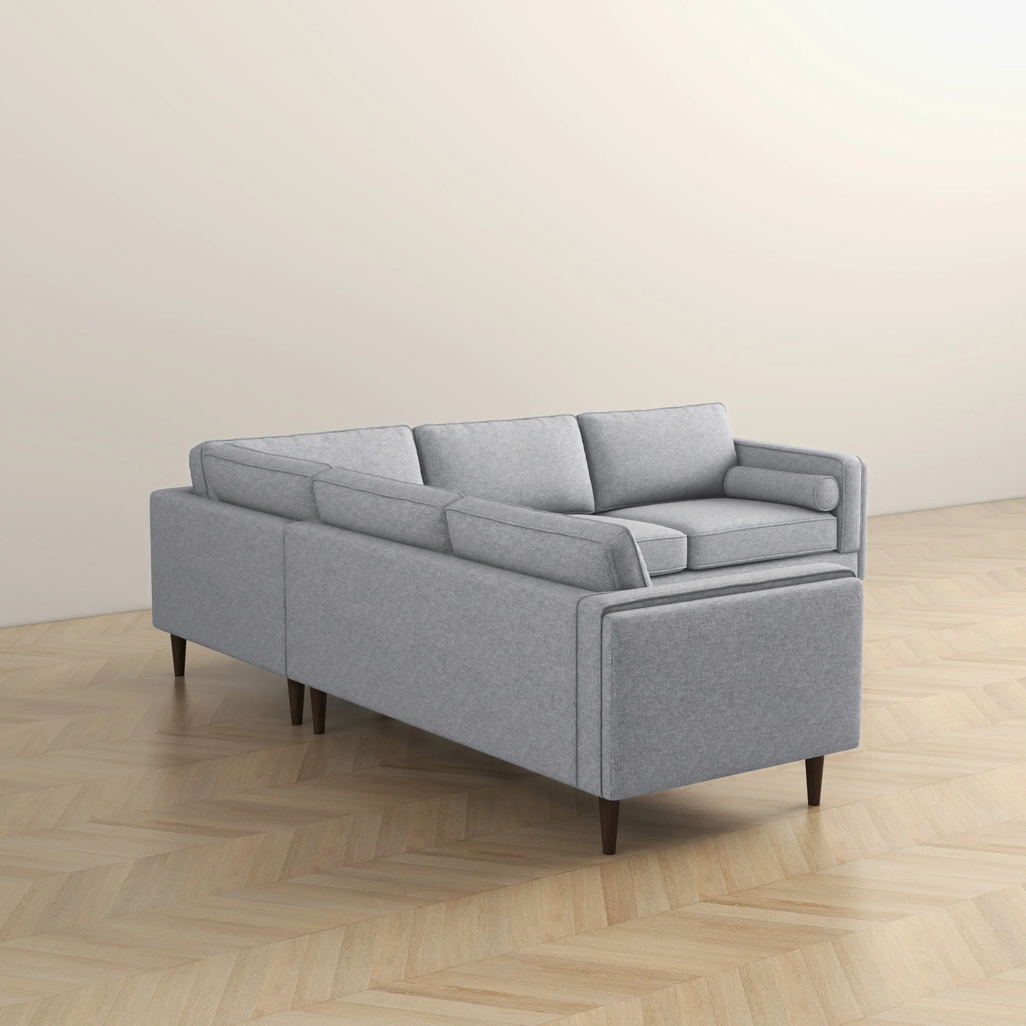 Amber Light Grey Fabric Corner Sectional Sofa - Image 6