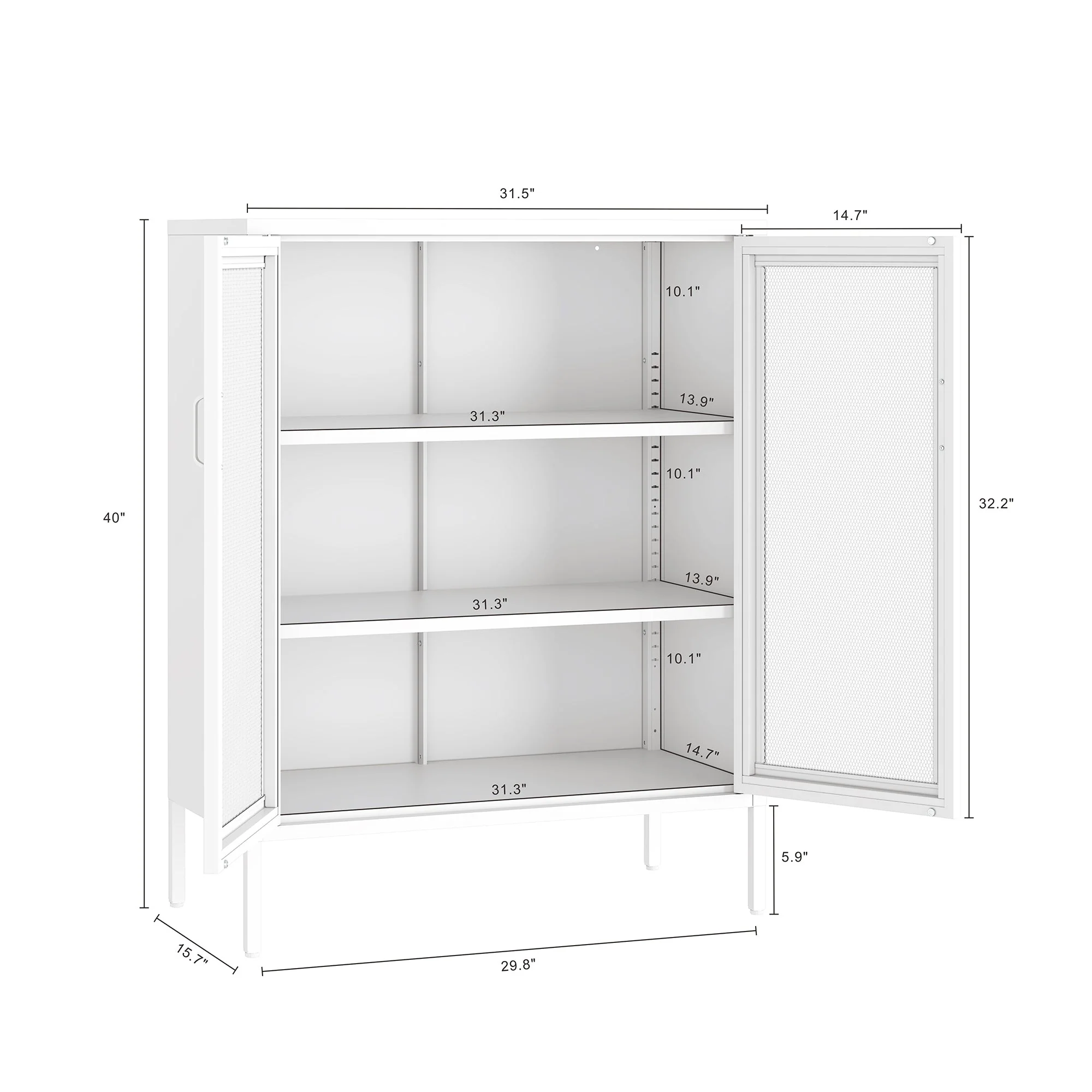 Amelia 31.5" Accent Cabinet in White - Image 3