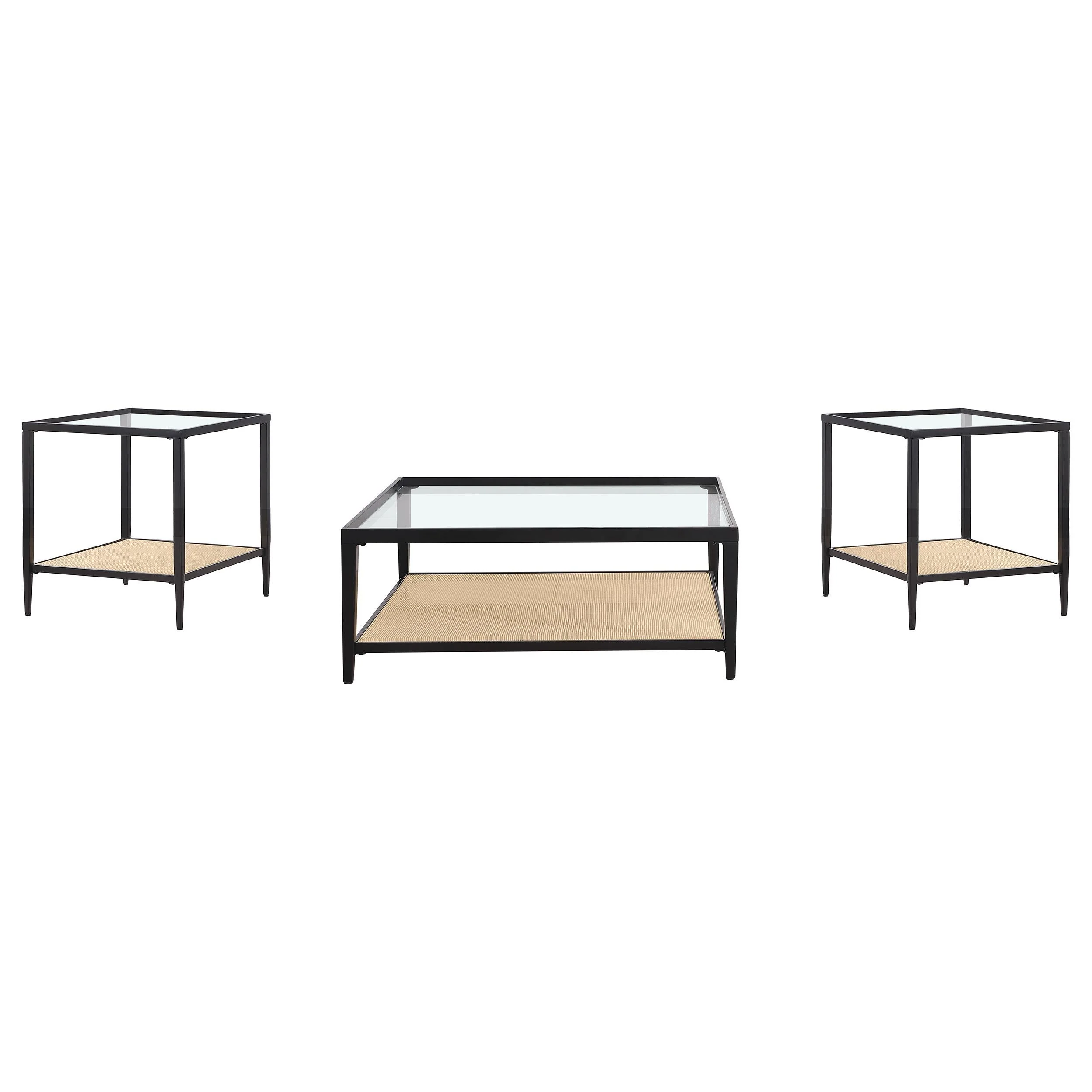 Amherst Black 3-Piece Coffee and End Table Set - Image 2