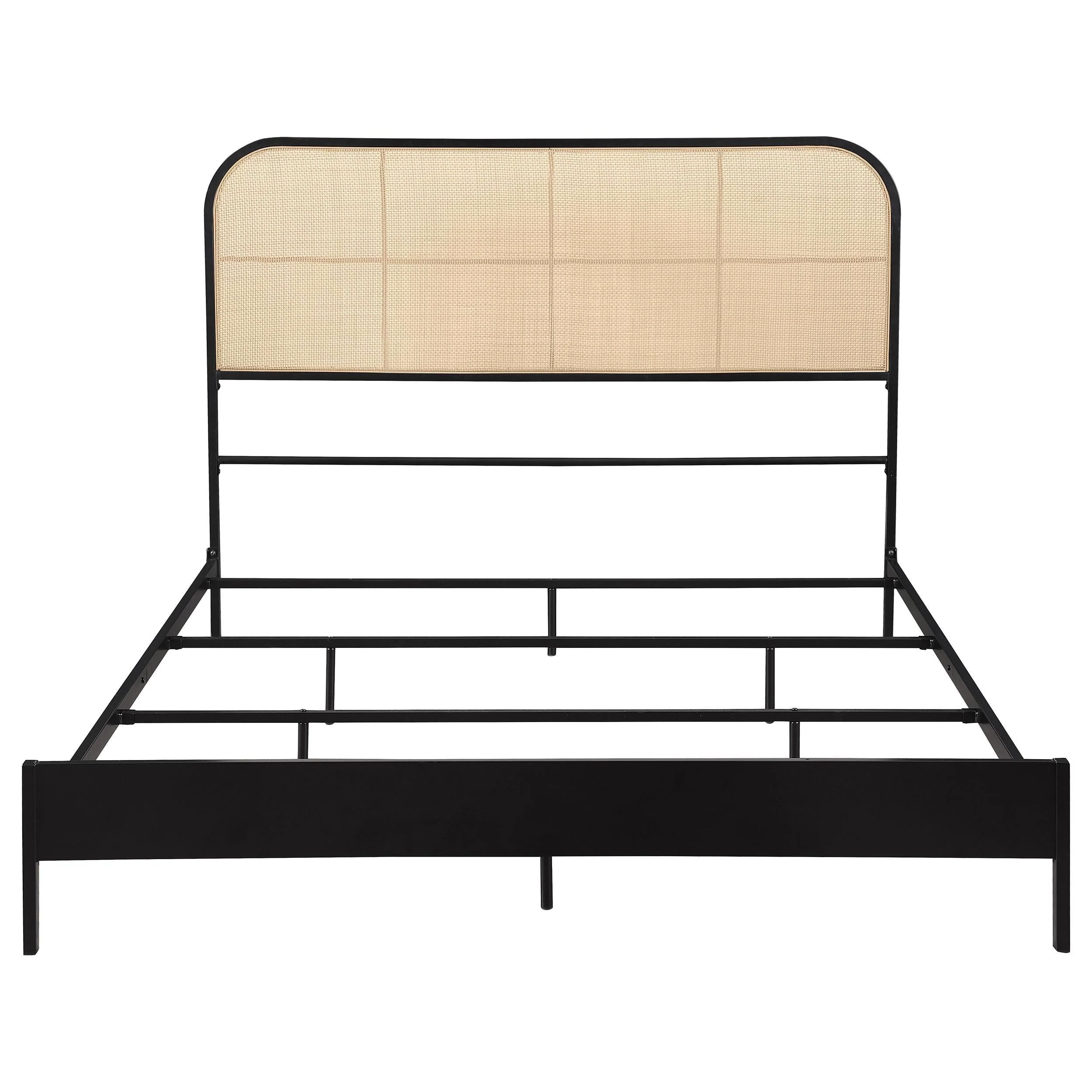 Amherst Black Radio Weave Rattan Metal Eastern King Bed - Image 2
