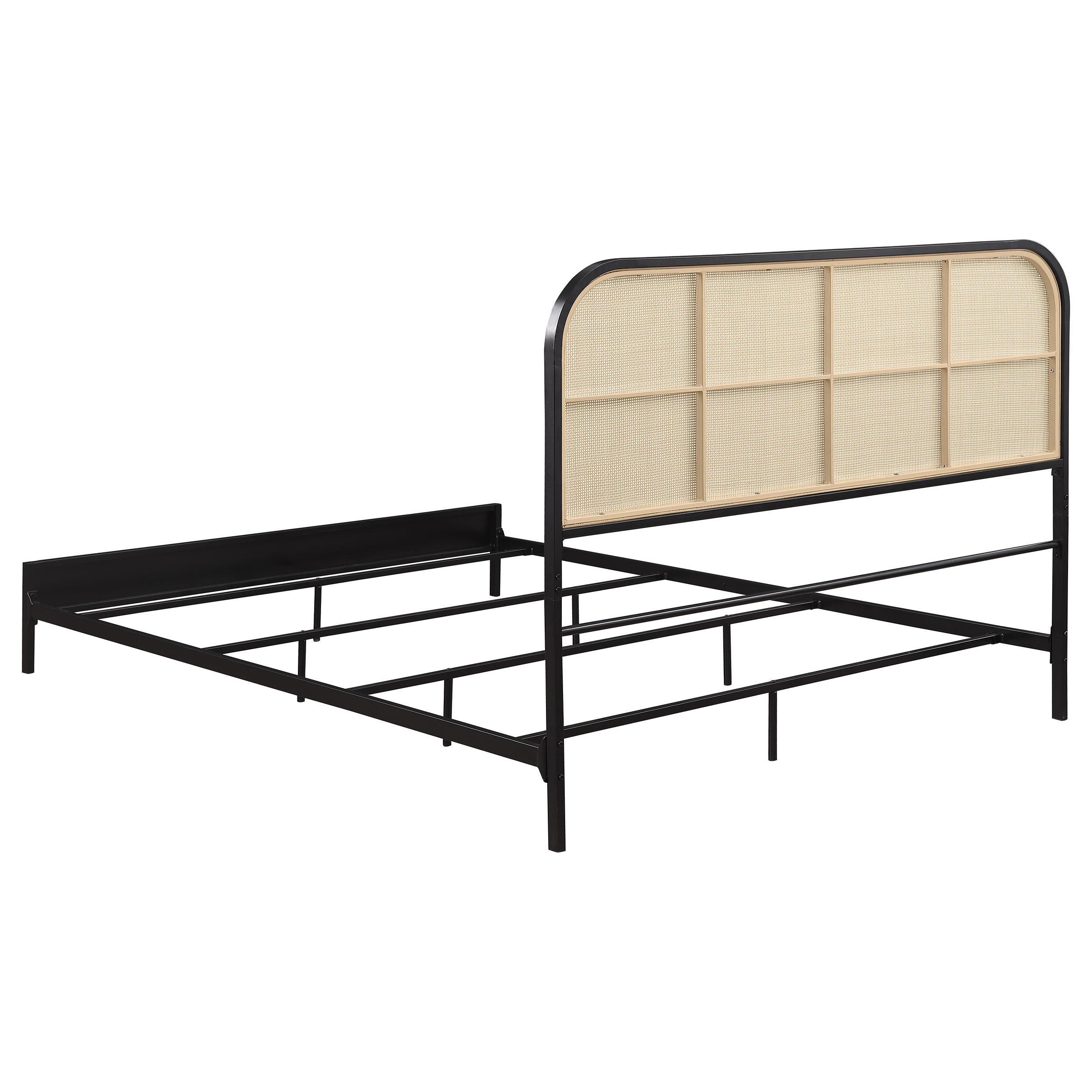 Amherst Black Radio Weave Rattan Metal Eastern King Bed - Image 5
