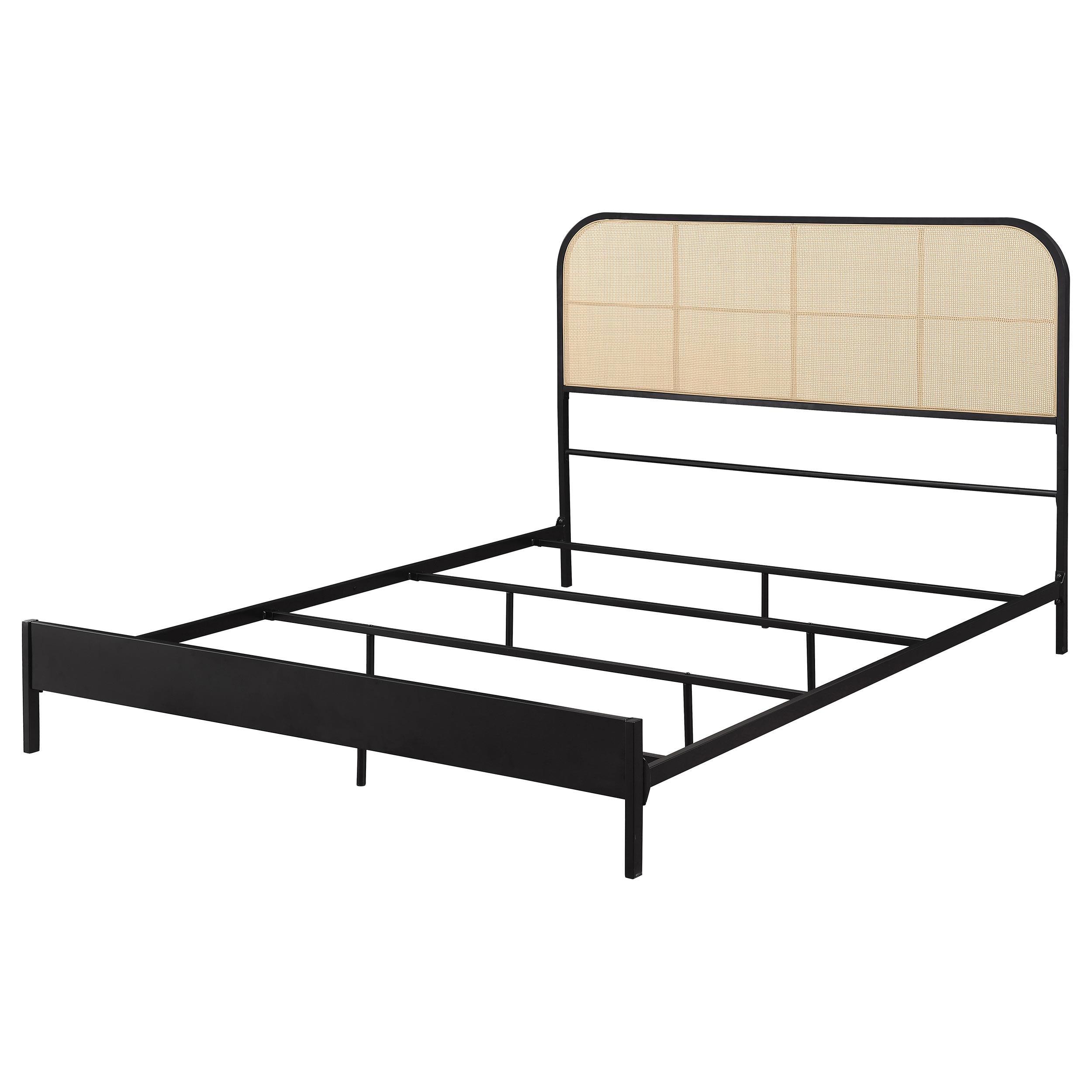 Amherst Black Radio Weave Rattan Metal Queen Bed - Image 3