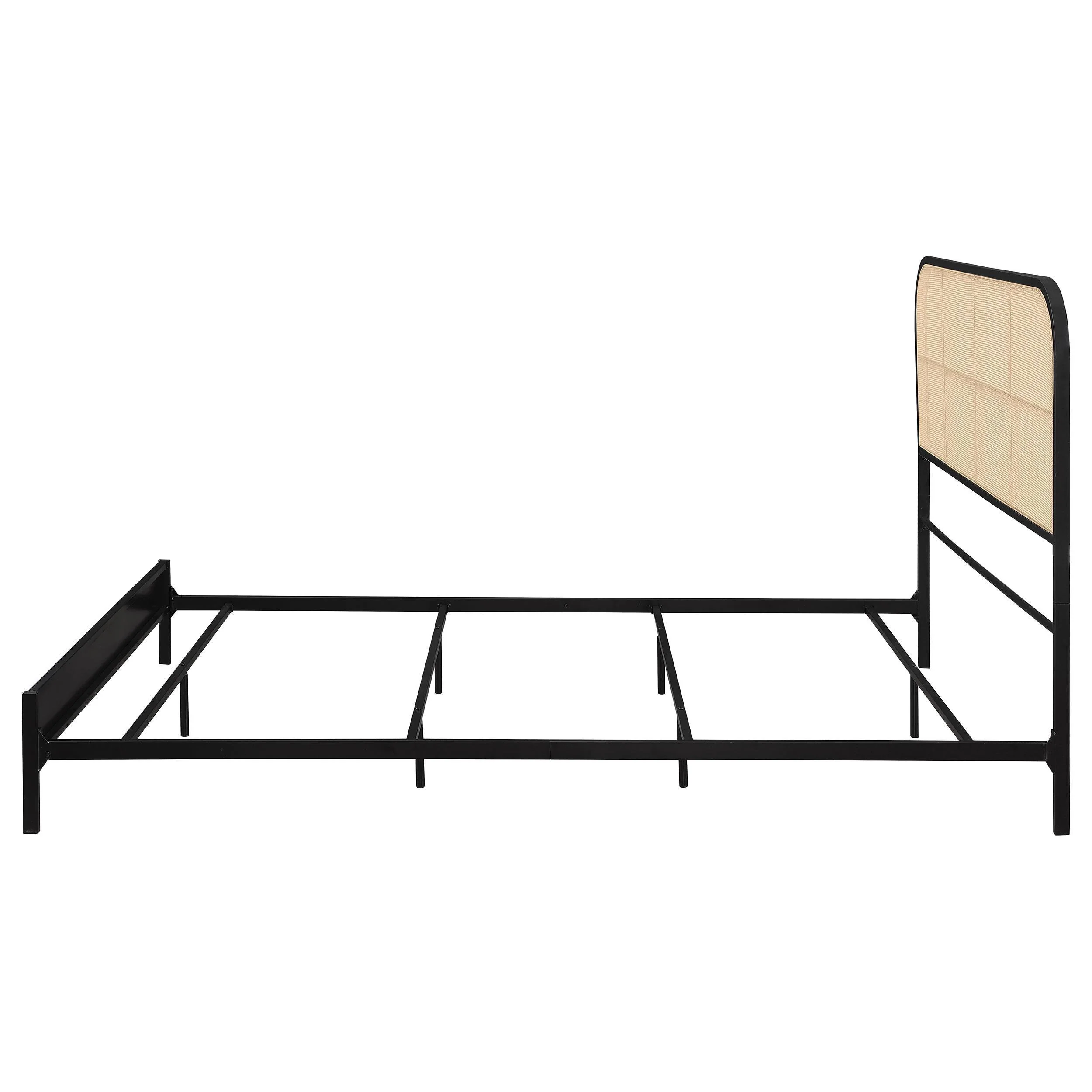 Amherst Black Radio Weave Rattan Metal Queen Bed - Image 4