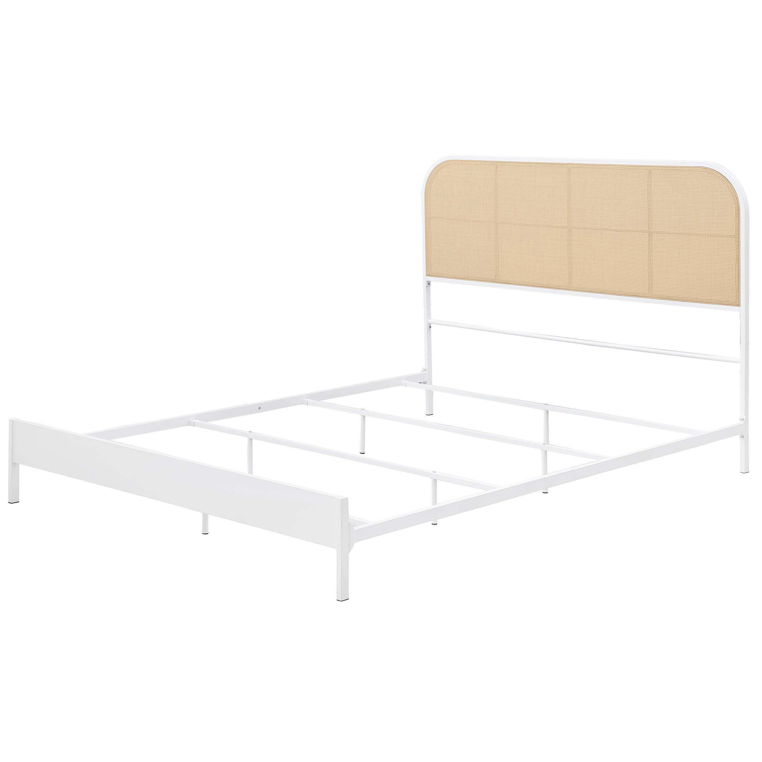 Amherst White Radio Weave Rattan Metal Queen Bed - Image 3