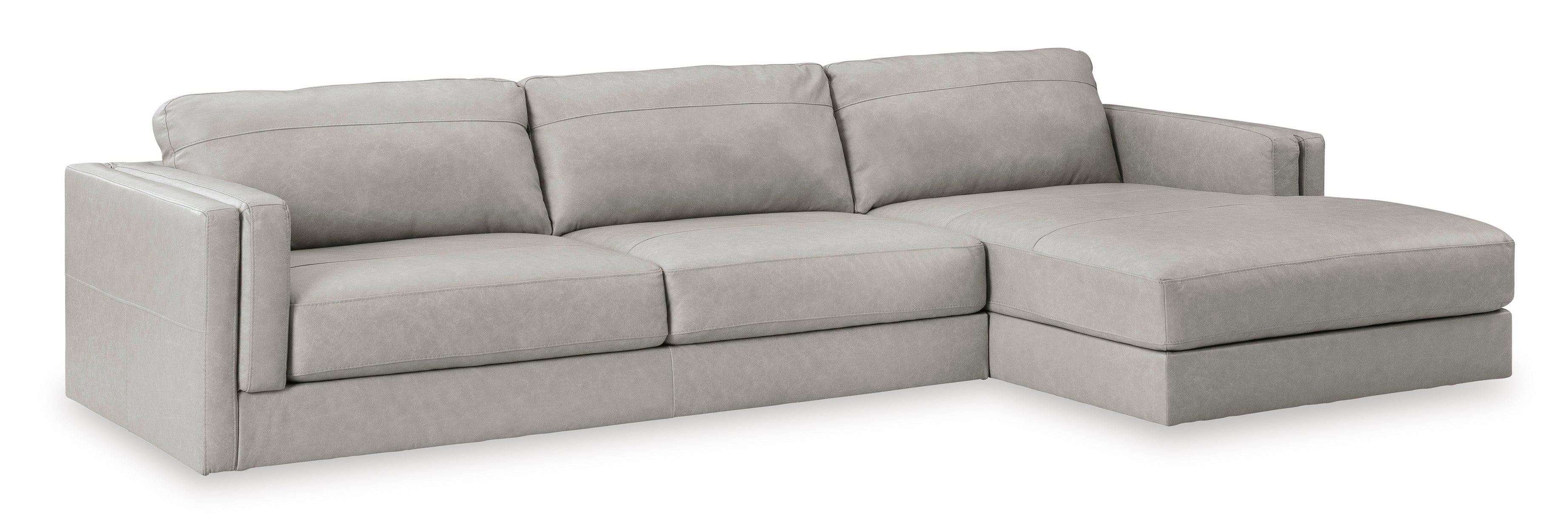 Amiata Glacier Leather 2-Piece Right Arm Facing (RAF) Chaise Sectional - Image 6