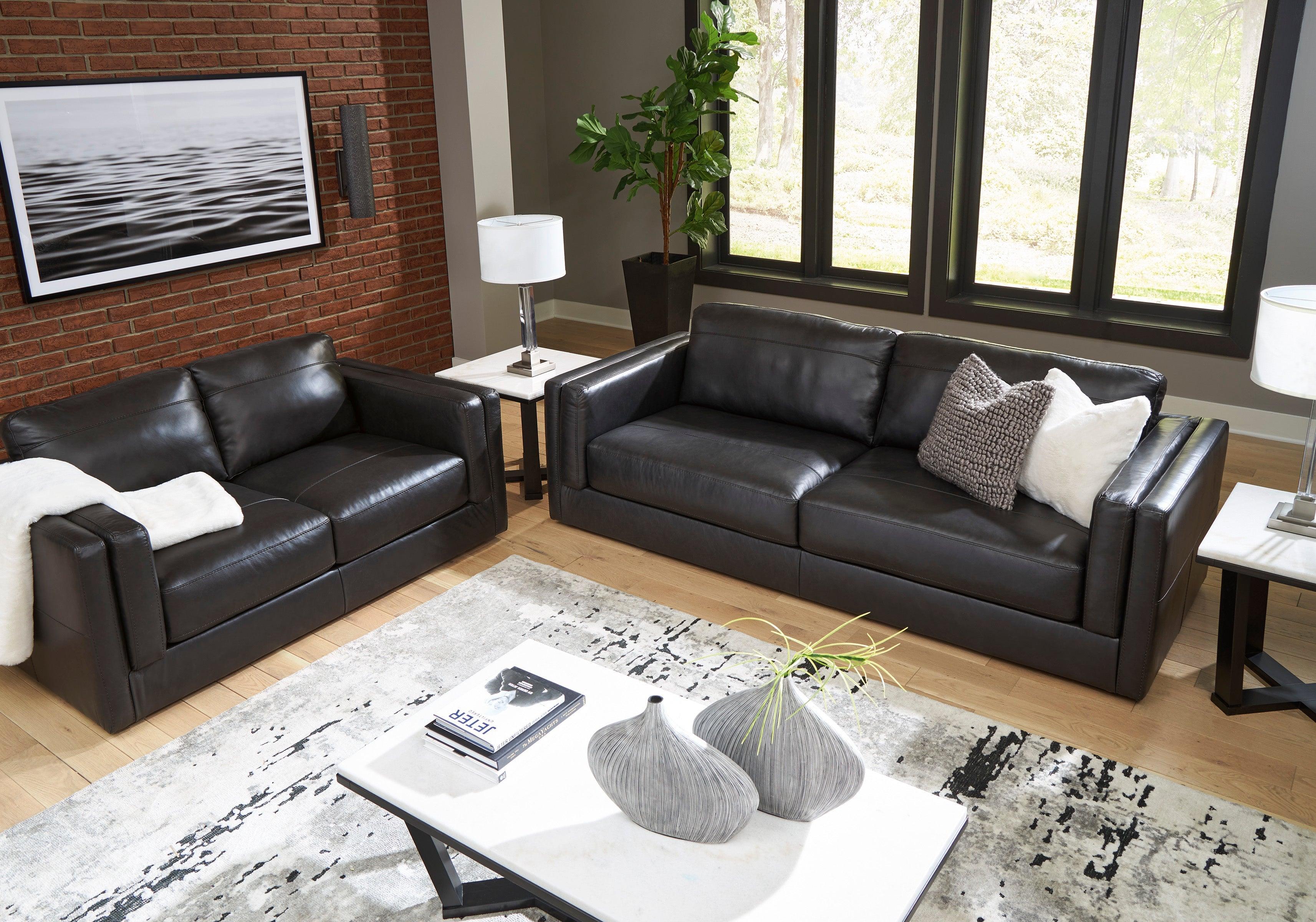Amiata Onyx Leather Living Room Set - Image 4