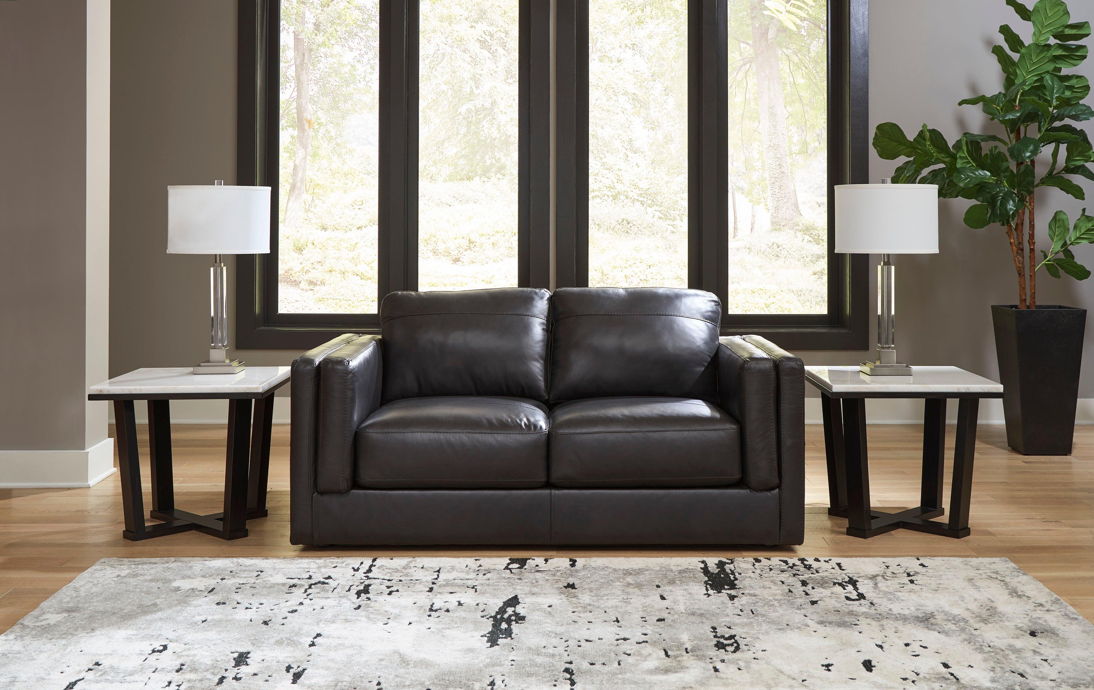 Amiata Onyx Leather Living Room Set - Image 6