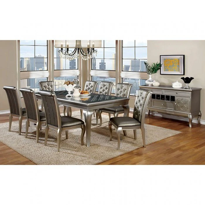 Amina Champagne 7-Piece Dining Room Set - Image 2