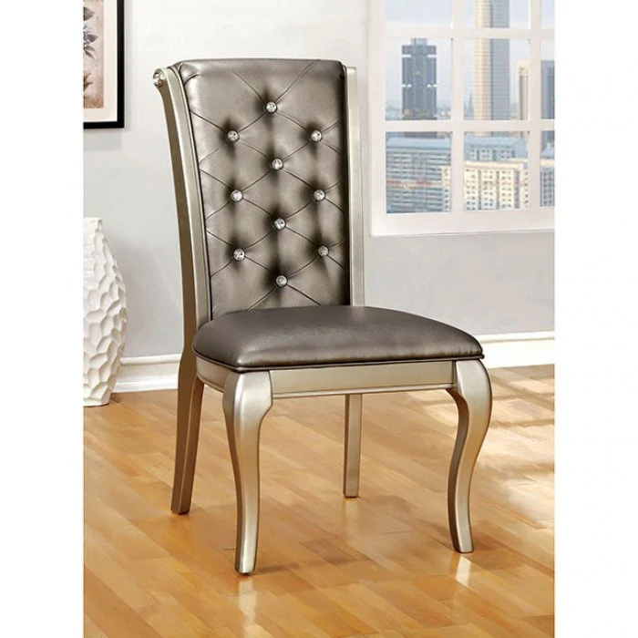 Amina Champagne 9-Piece Dining Room Set - Image 2