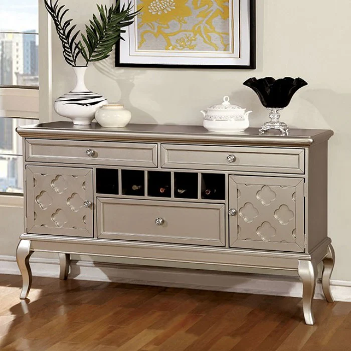 Amina Champagne 9-Piece Dining Room Set - Image 3