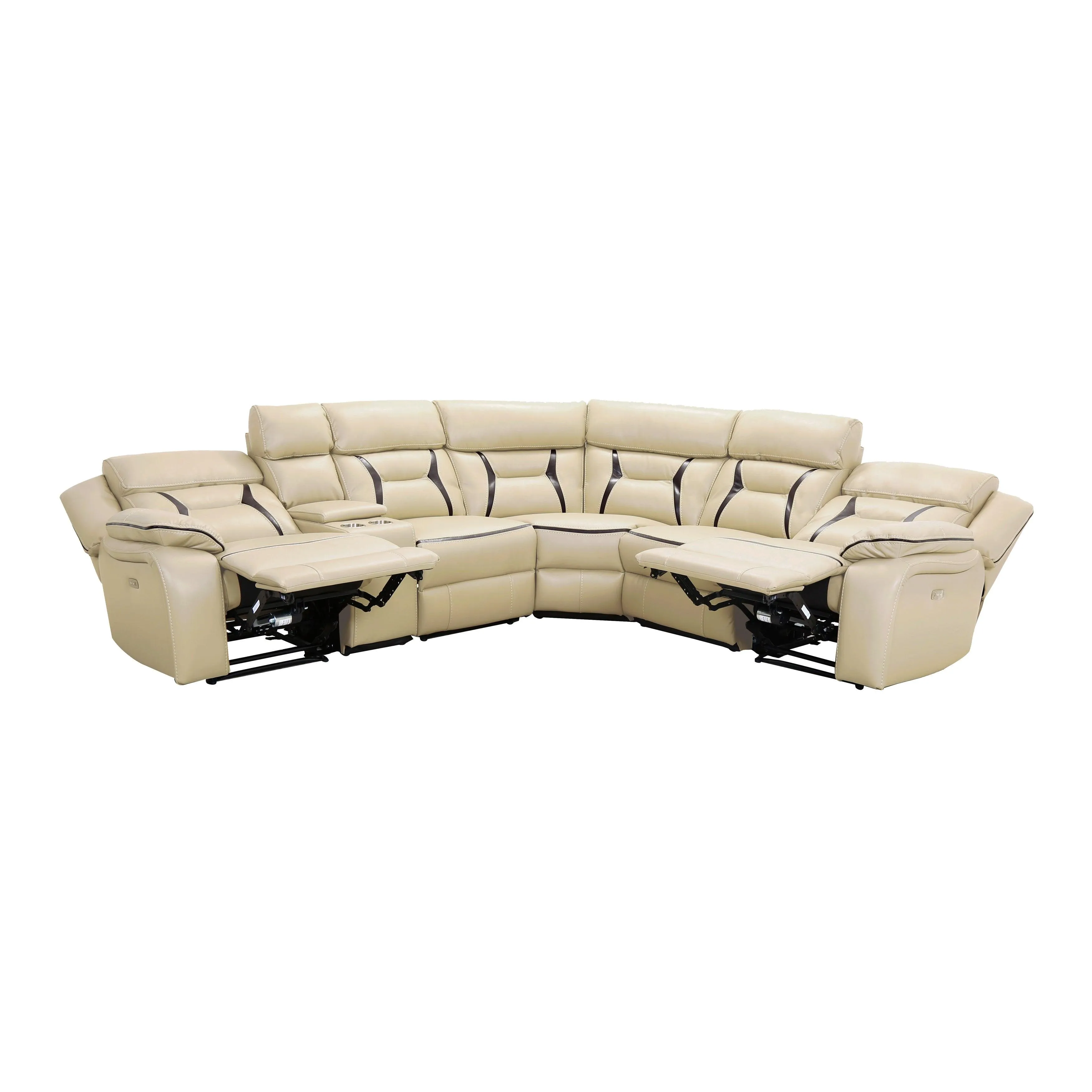 Amite Beige 6-Piece Modular Power Reclining Sectional - Image 11