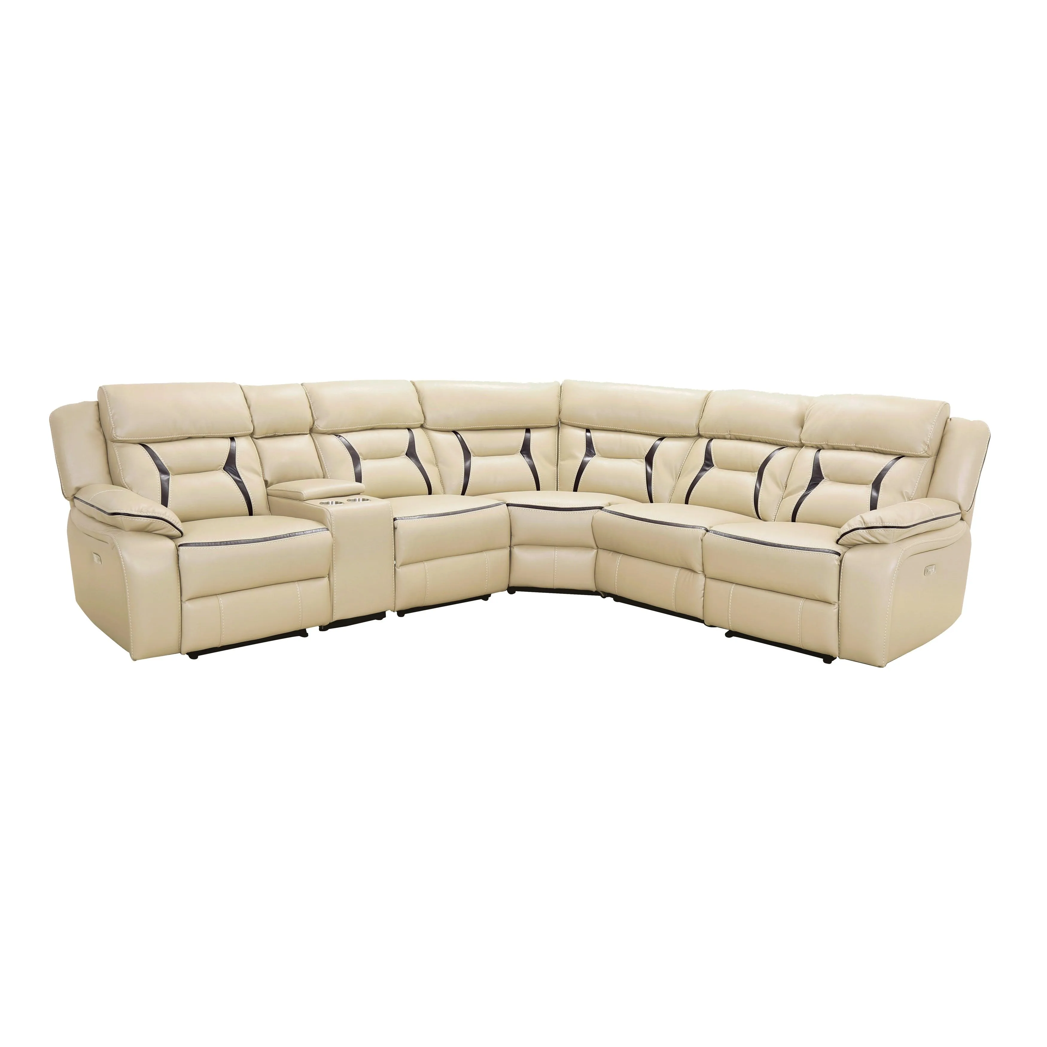Amite Beige 6-Piece Modular Power Reclining Sectional - Image 2