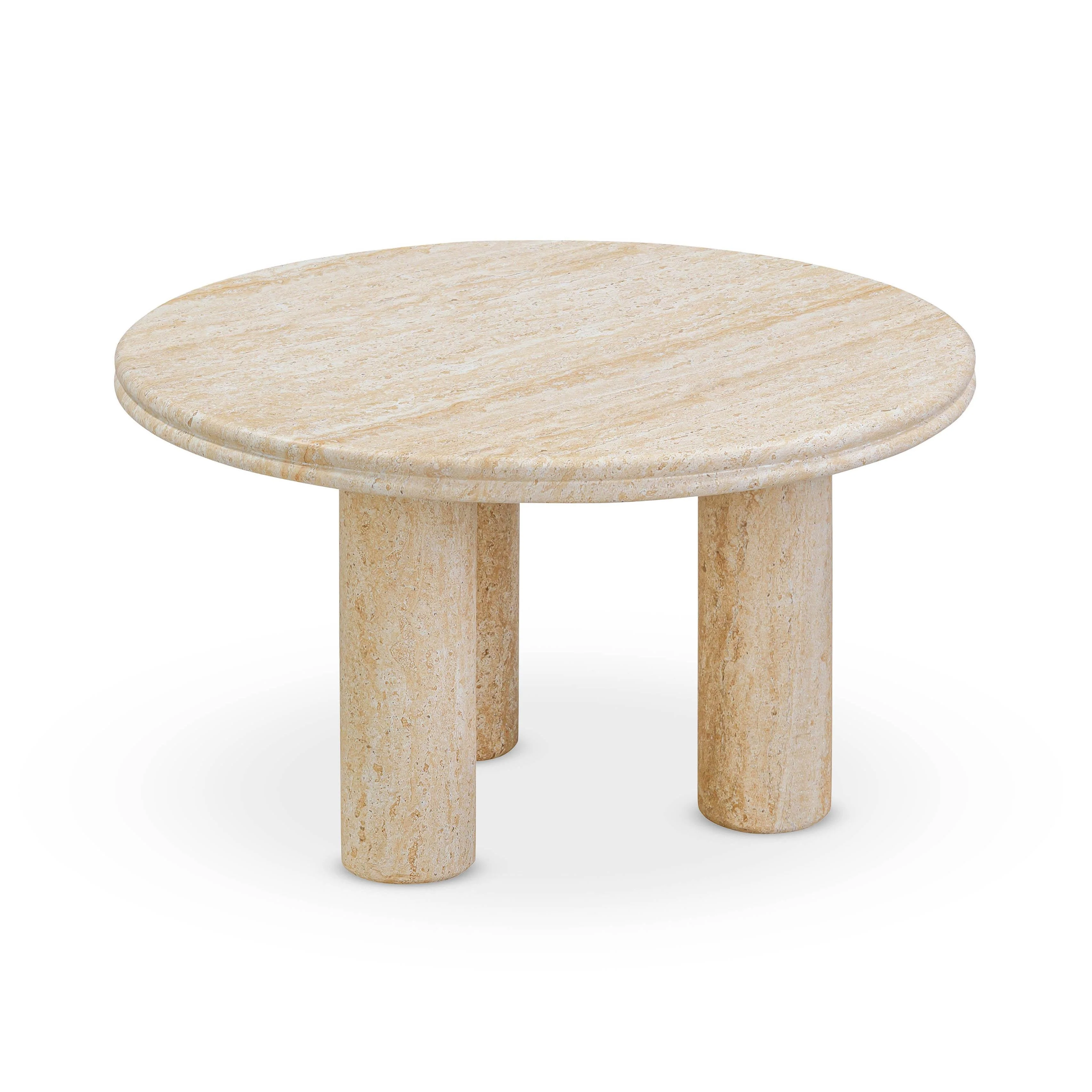 Amora Faux Travertine Indoor/Outdoor 26" Round Accent Table - Image 3