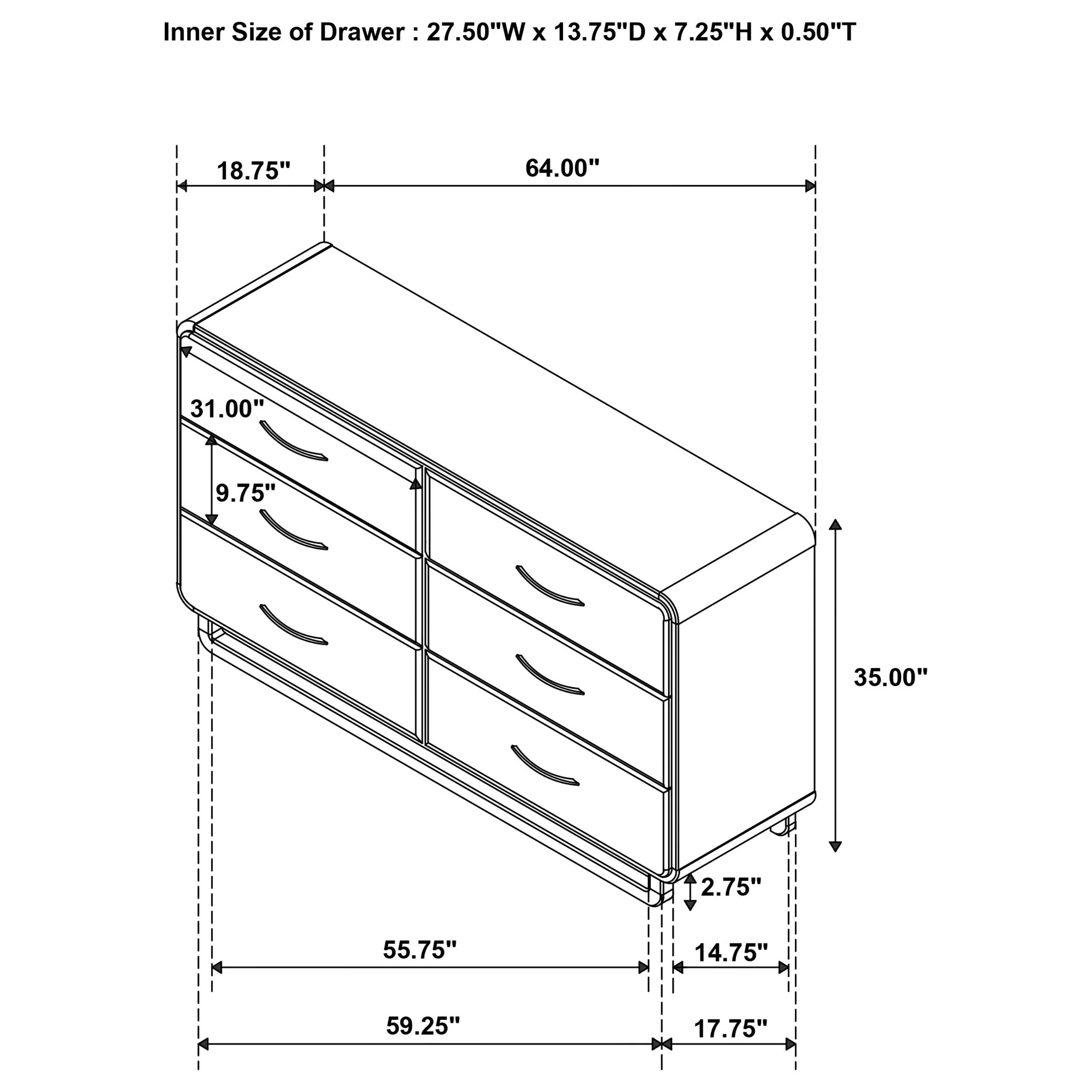 Amsbury Nutmeg 6-Drawer Dresser - Image 14