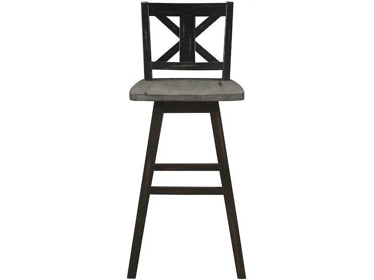 Amsonia Black Swivel Pub Counter Height Chairs, Set of 2 - Image 2